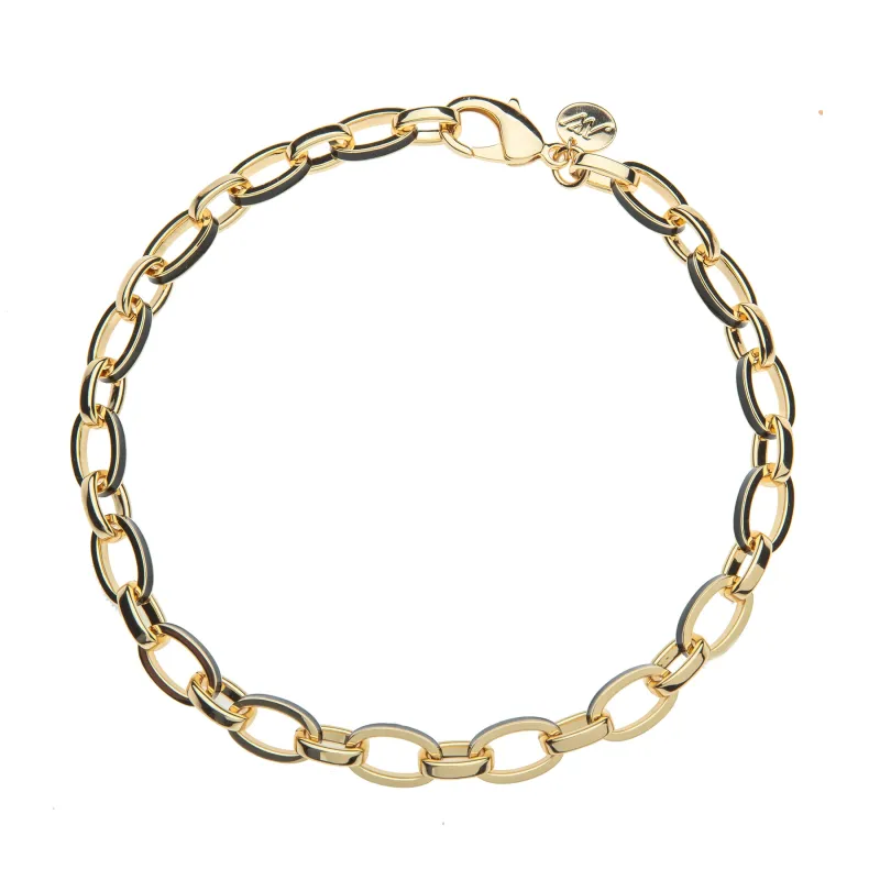 Long and Short of it Chunky Chain in Black Enamel sold by Jane Win