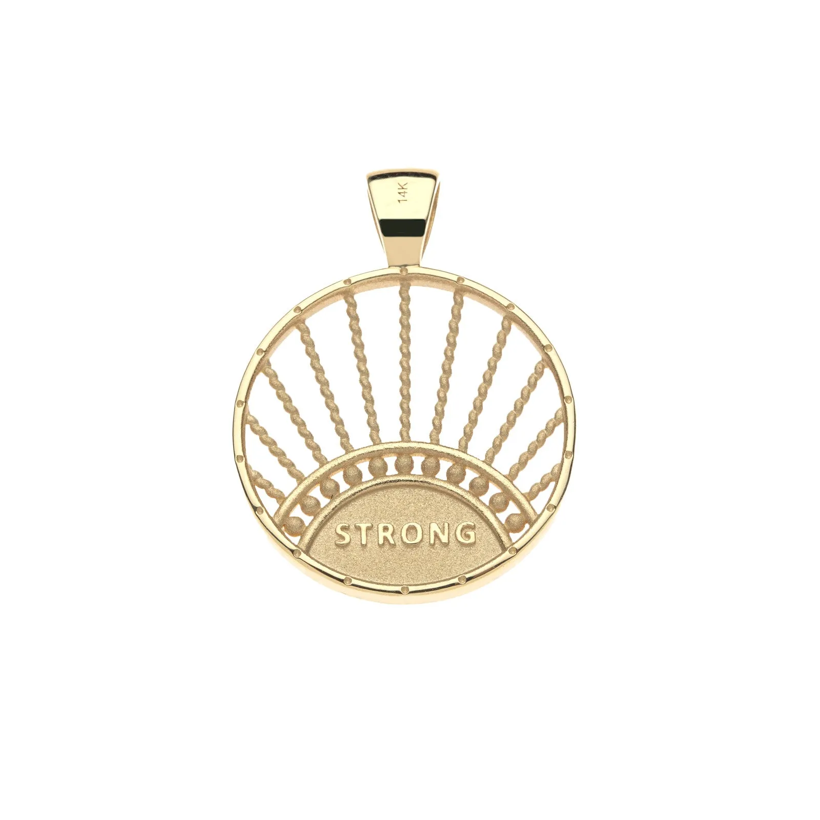 STRONG Rising Sun JW Cutout Pendant in Solid Gold sold by Jane Win product image thumbnail 2
