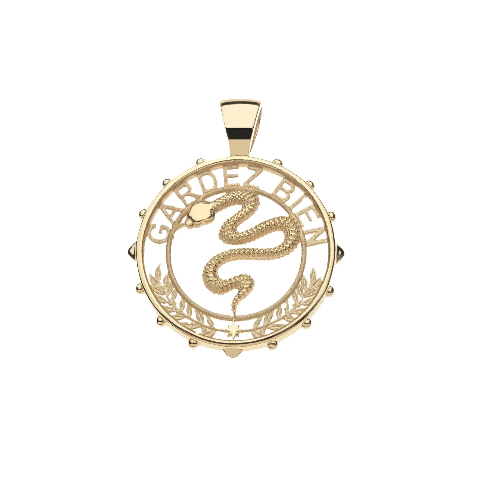 PROTECT JW Cutout Pendant in Solid Gold sold by Jane Win