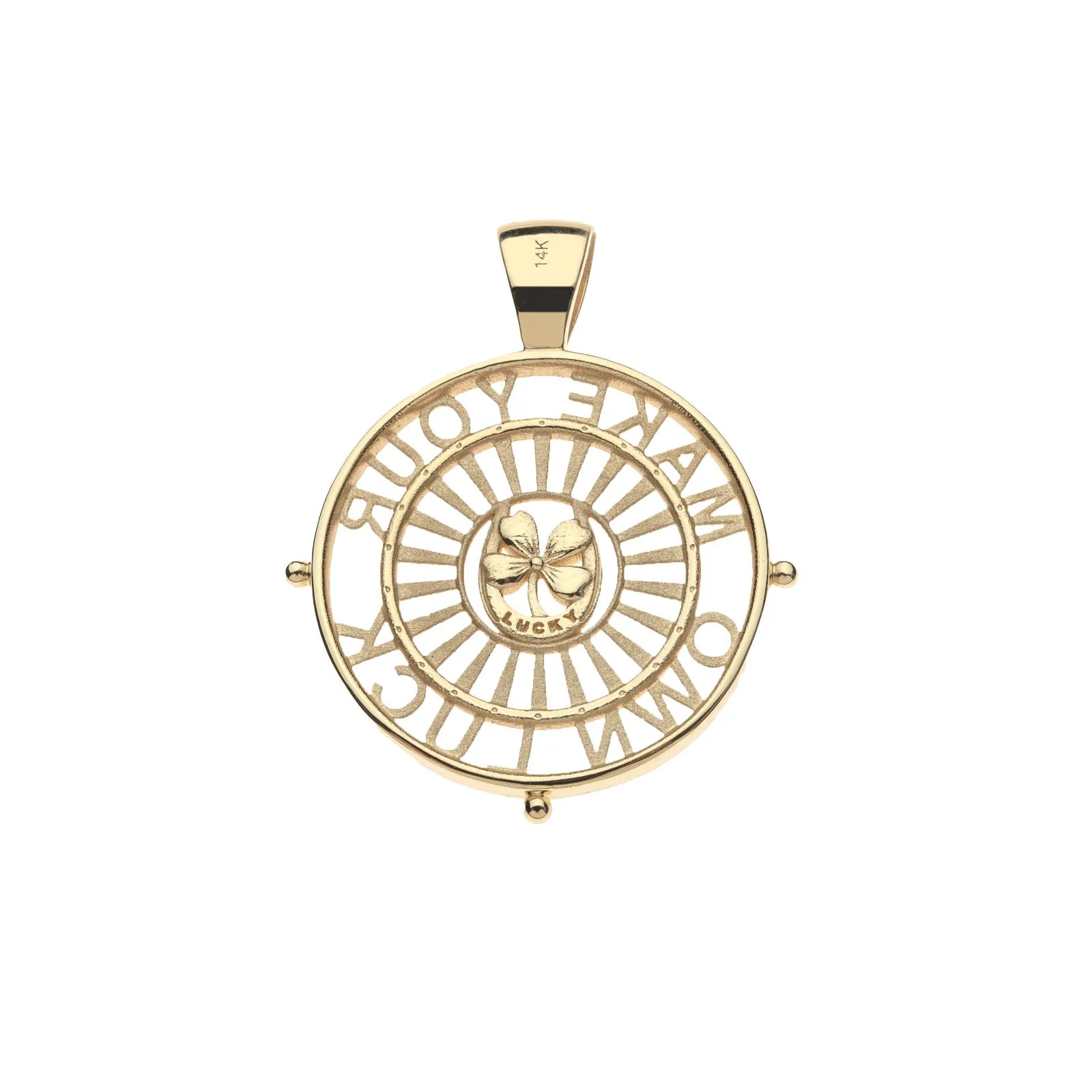 LUCKY JW Cutout Pendant in Solid Gold sold by Jane Win product image thumbnail 2