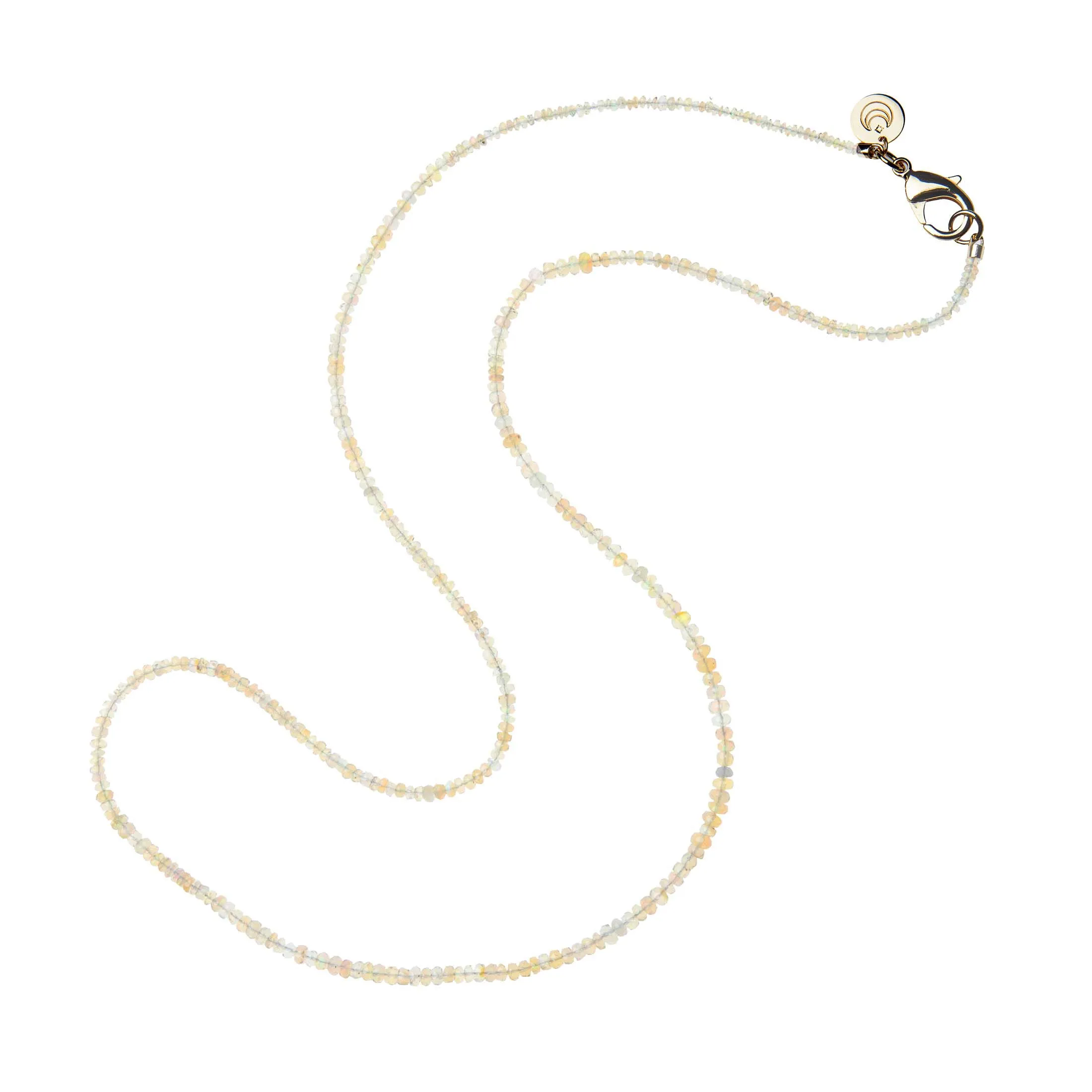 Double Wrap Diamond Cut Beaded Necklace in Peach Opal sold by Jane Win product image thumbnail 3