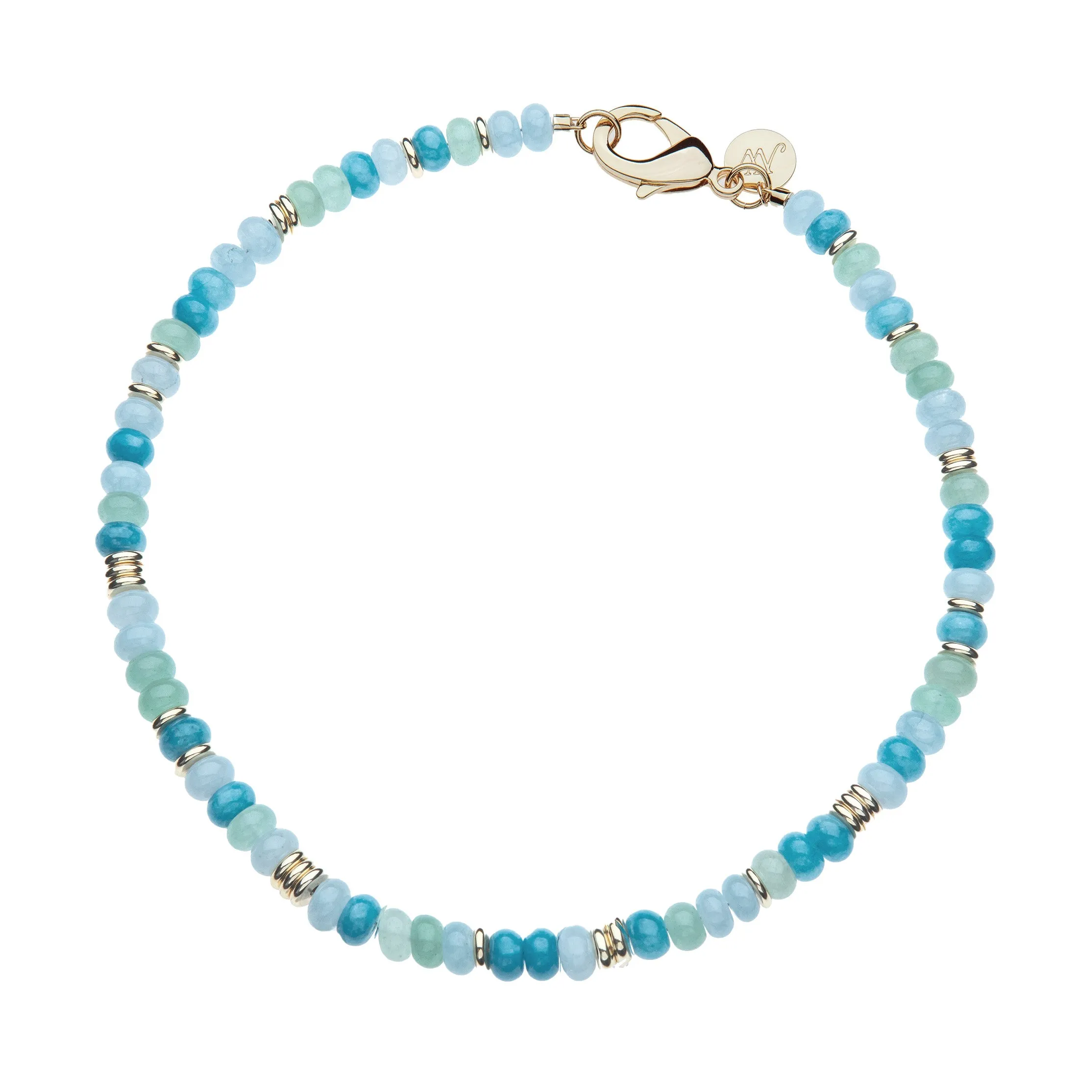 Gumdrop Beaded Necklace in Blue Mist sold by Jane Win