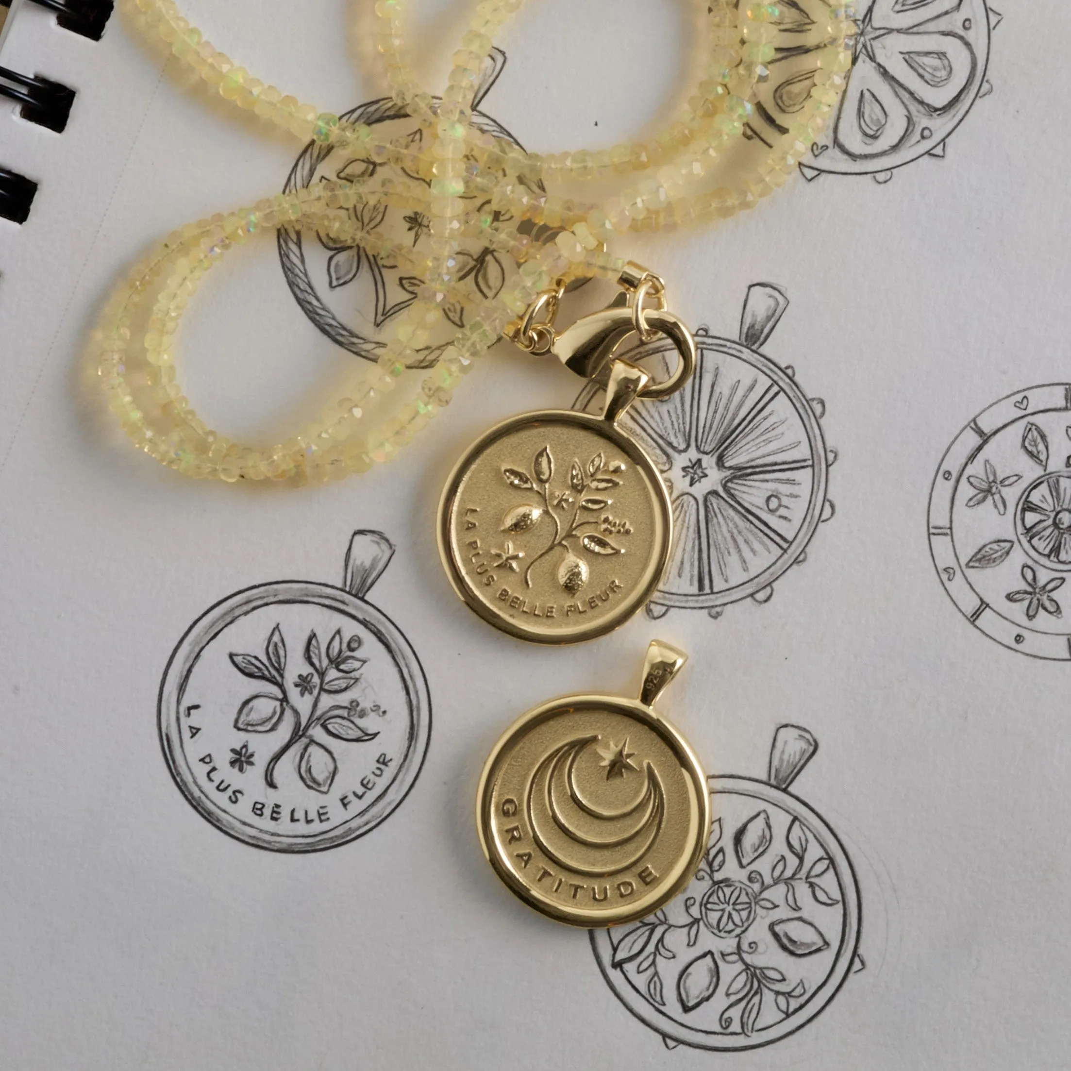 GRATITUDE JW Original Pendant Coin in Solid Gold sold by Jane Win product image thumbnail 5