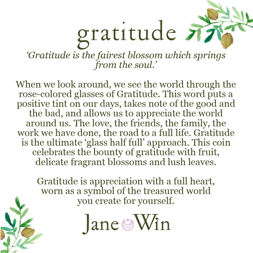 GRATITUDE JW Original Pendant Coin in Solid Gold sold by Jane Win product image thumbnail 4