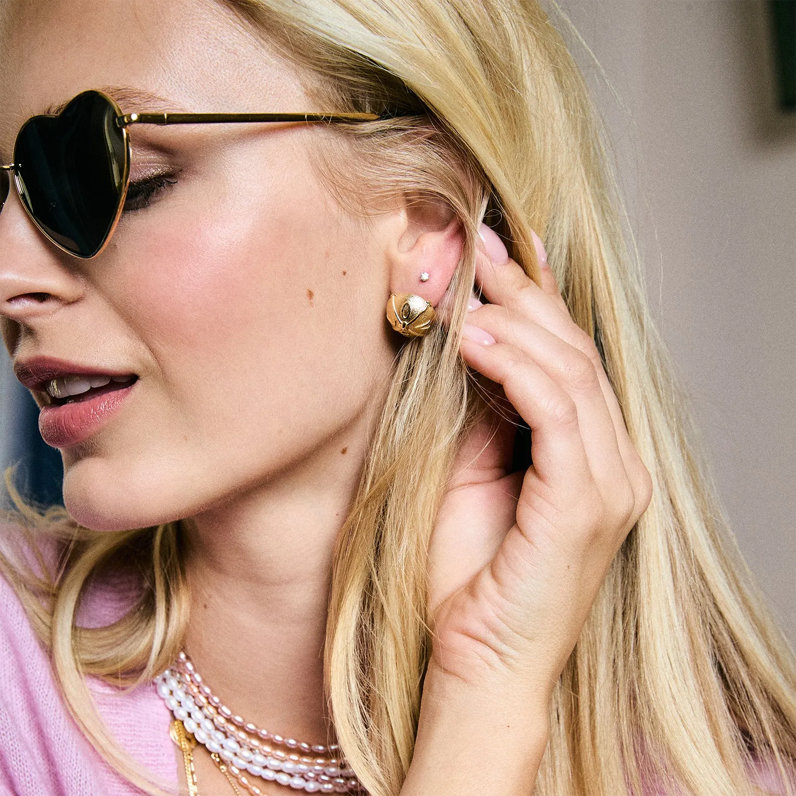 LOVE Button Earrings sold by Jane Win product image thumbnail 2