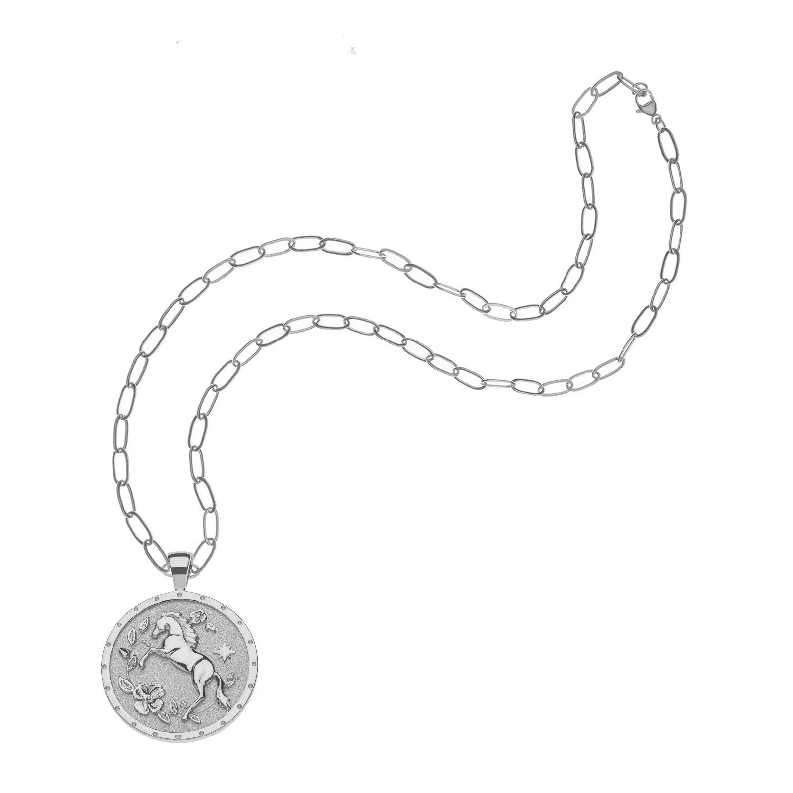 COURAGE Year of the Horse Pendant Coin in Silver sold by Jane Win product image thumbnail 5