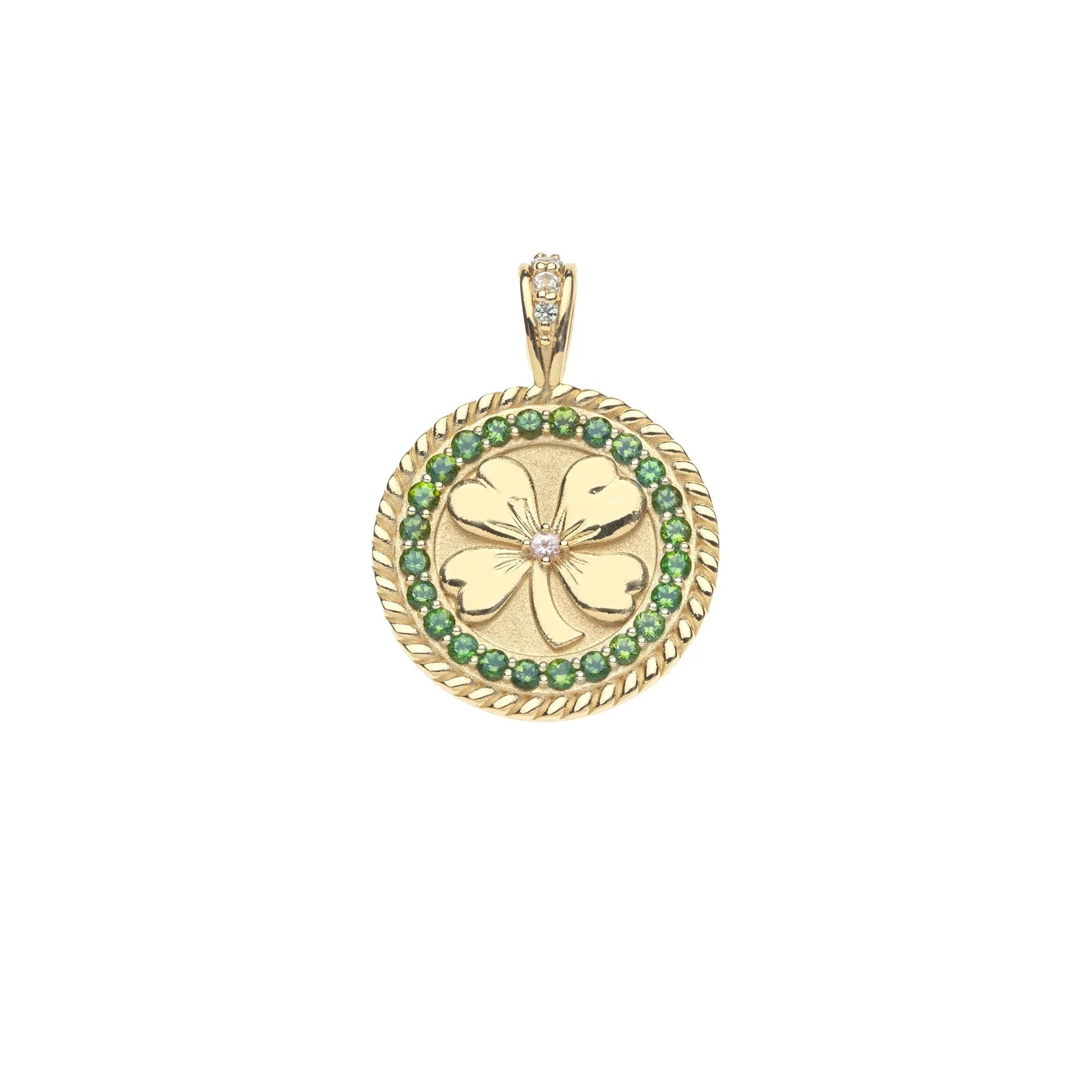 LUCKY Field of Clovers Coin in Solid Gold sold by Jane Win