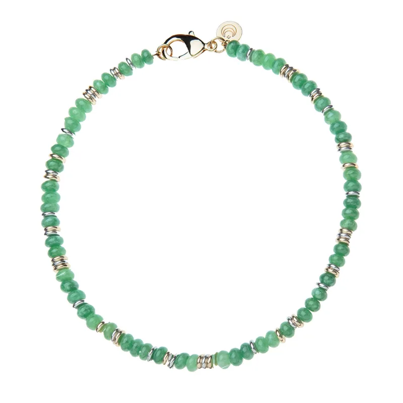 Gumdrop Beaded Necklace in Green Jade Gilver sold by Jane Win