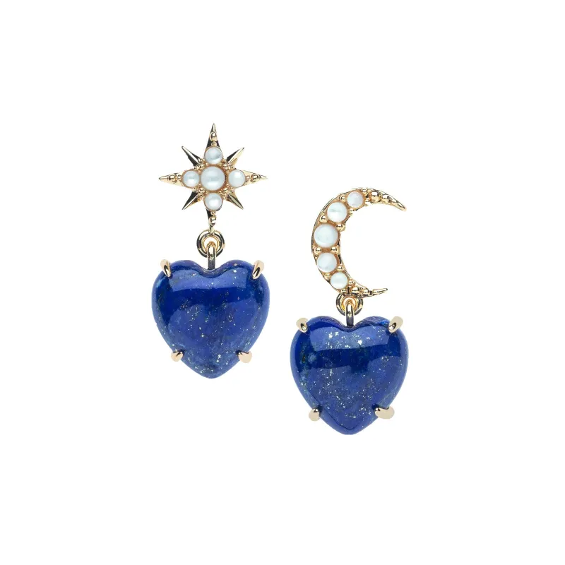 LOVE You To the Moon and Stars Earrings in Lapis sold by Jane Win