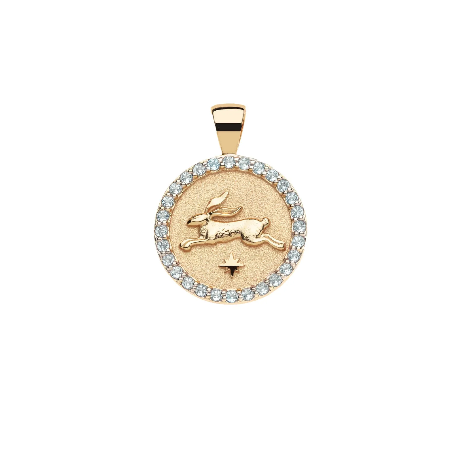 LUCKY Rabbit JW Small Embellished Pendant Coin sold by Jane Win