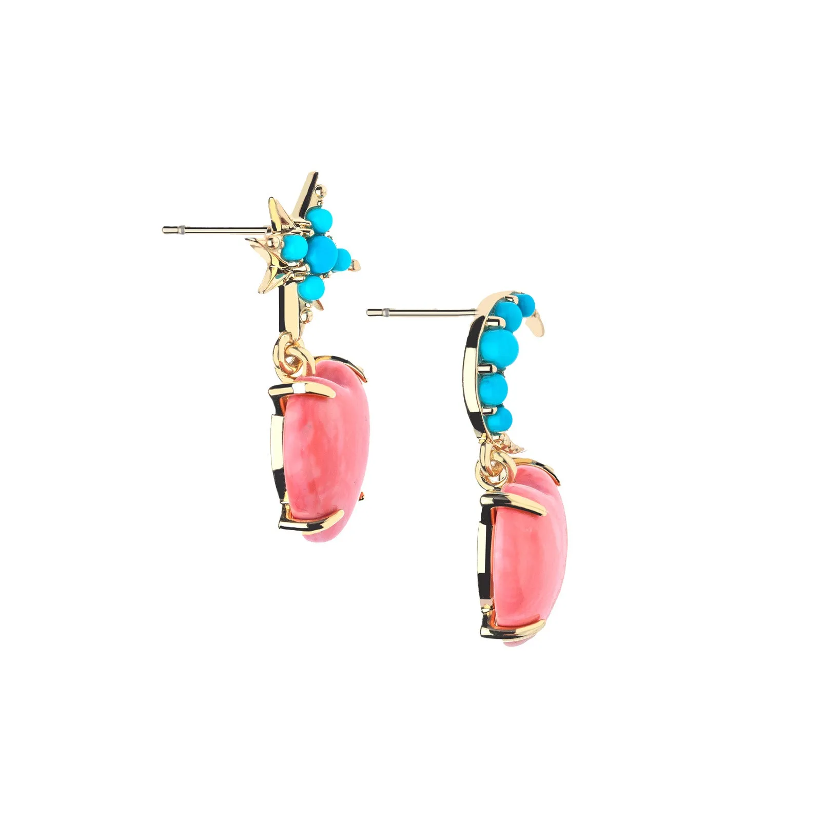 LOVE You To the Moon and Stars Earrings in Coral sold by Jane Win product image thumbnail 3