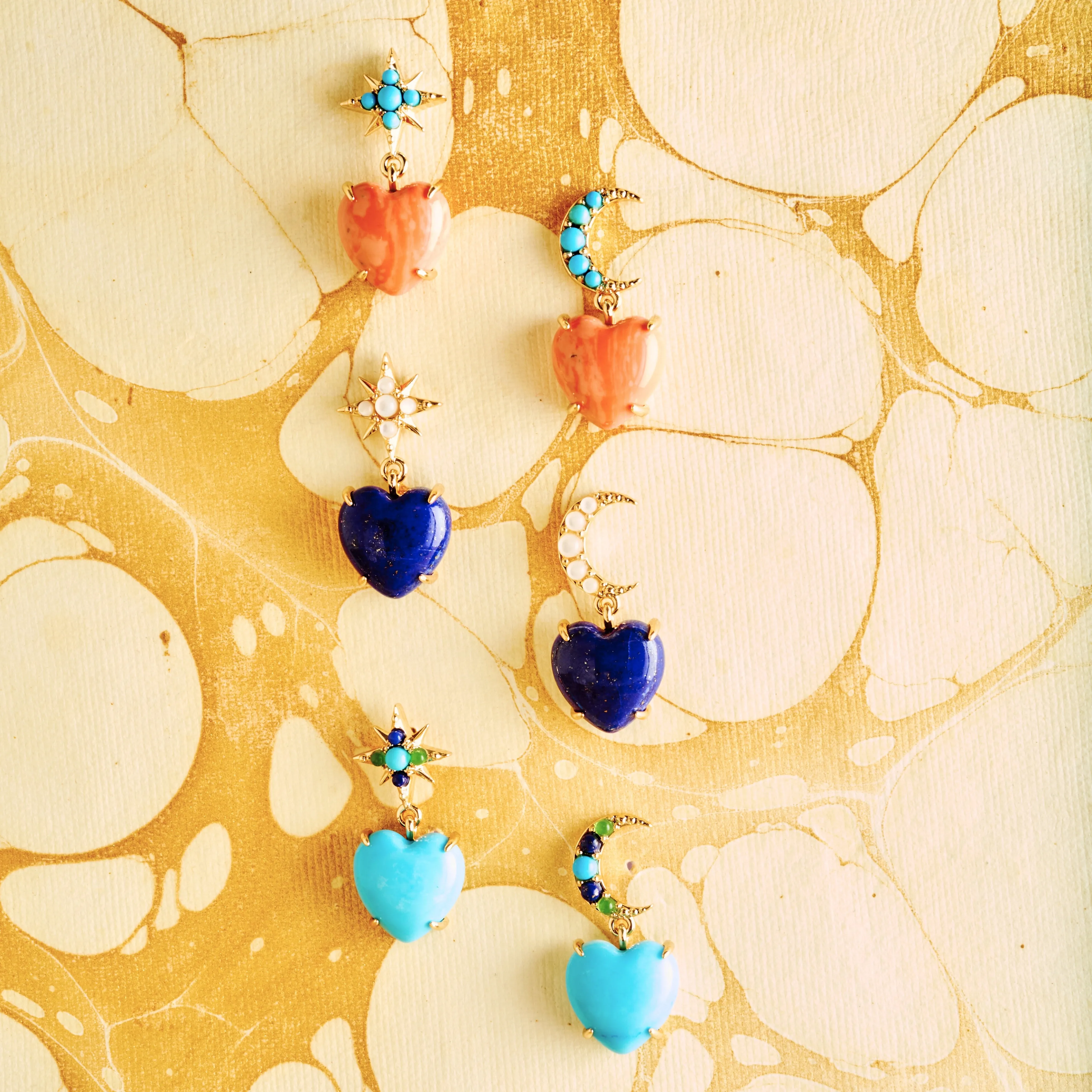 LOVE You To the Moon and Stars Earrings in Coral sold by Jane Win product image thumbnail 4