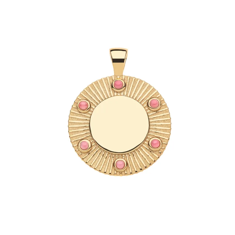FOREVER Around The Sun Engravable Pendant in Pink Coral made by Jane Win