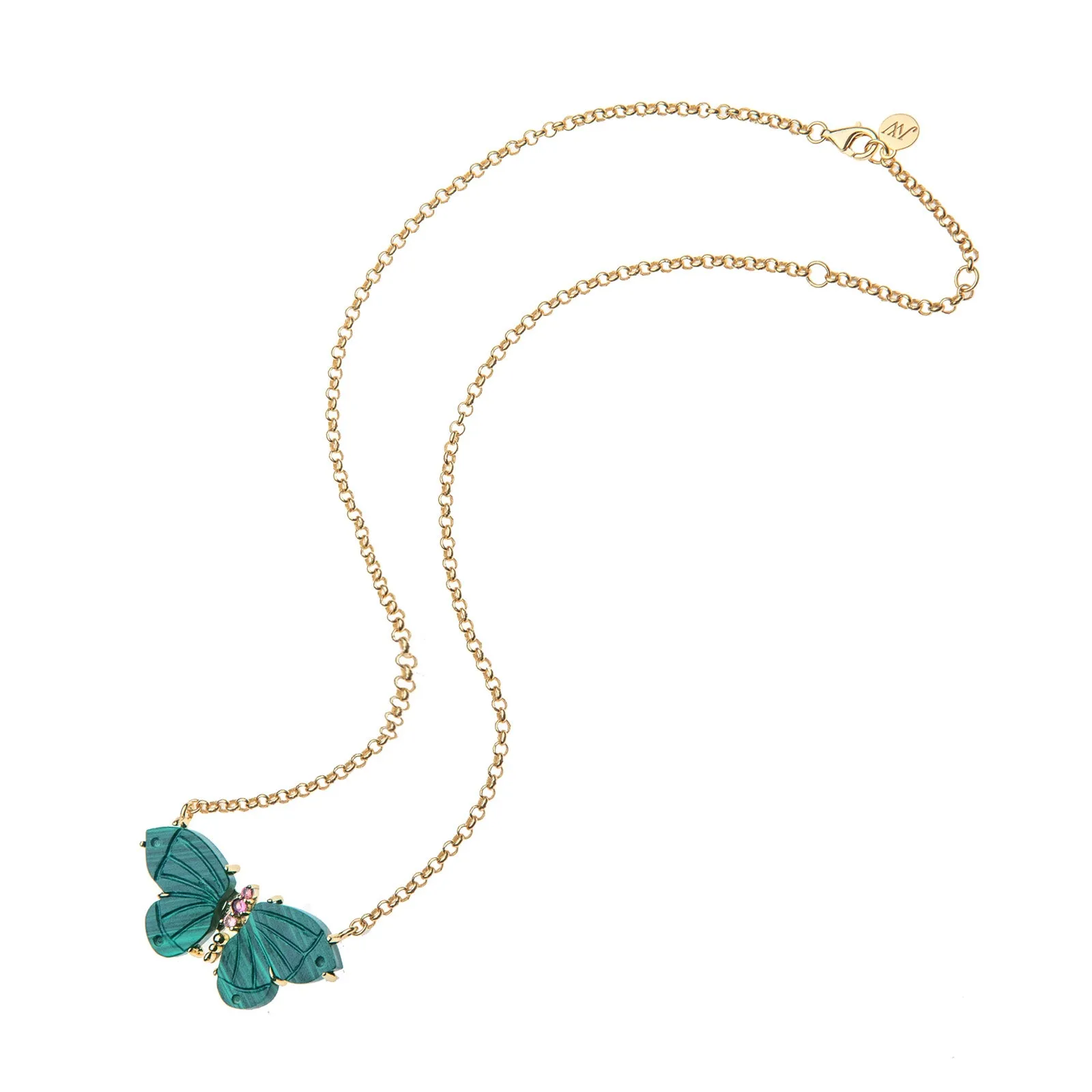 FREEDOM Stone Butterfly Necklace in Malachite sold by Jane Win product image thumbnail 4