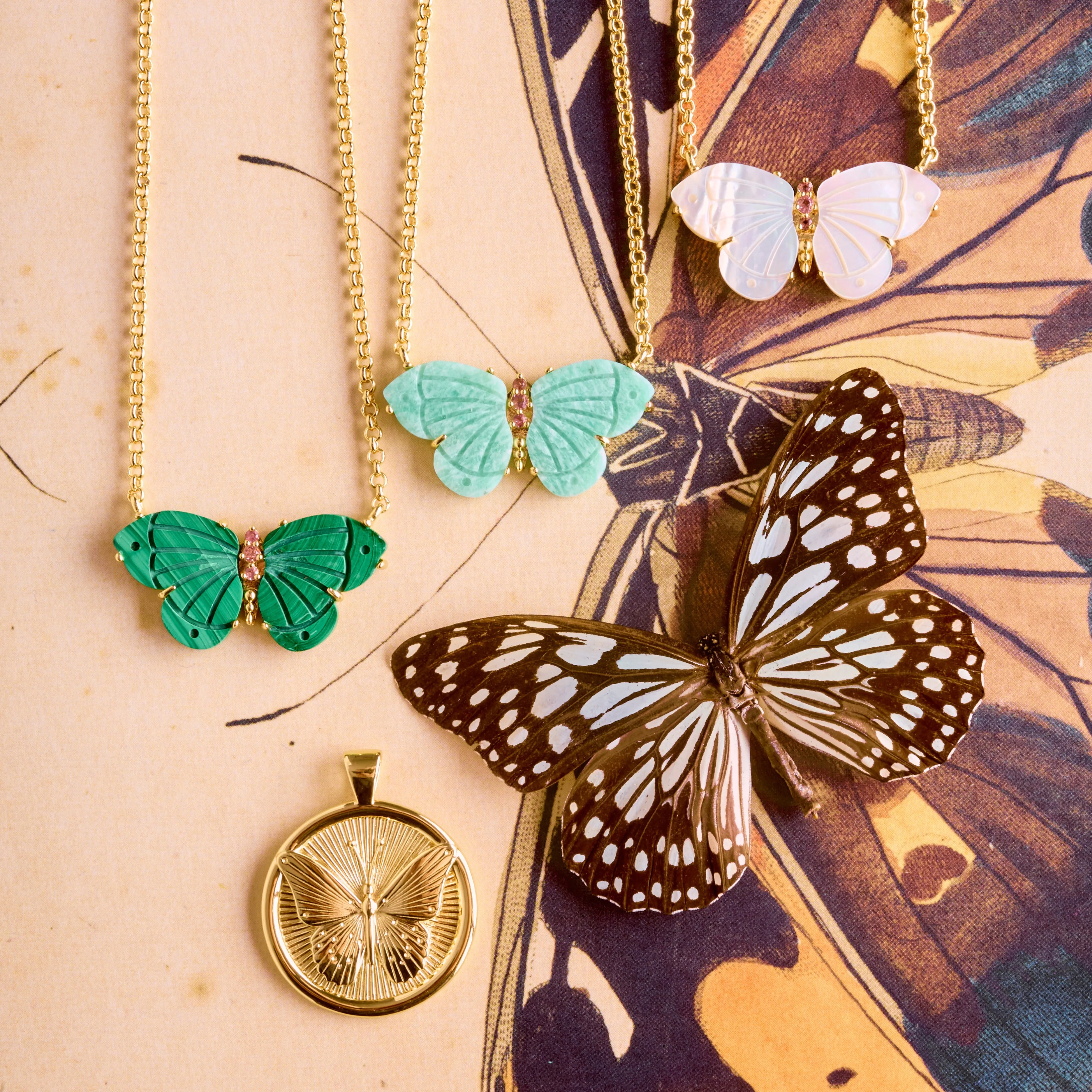 FREEDOM Stone Butterfly Necklace in Malachite sold by Jane Win product image thumbnail 5