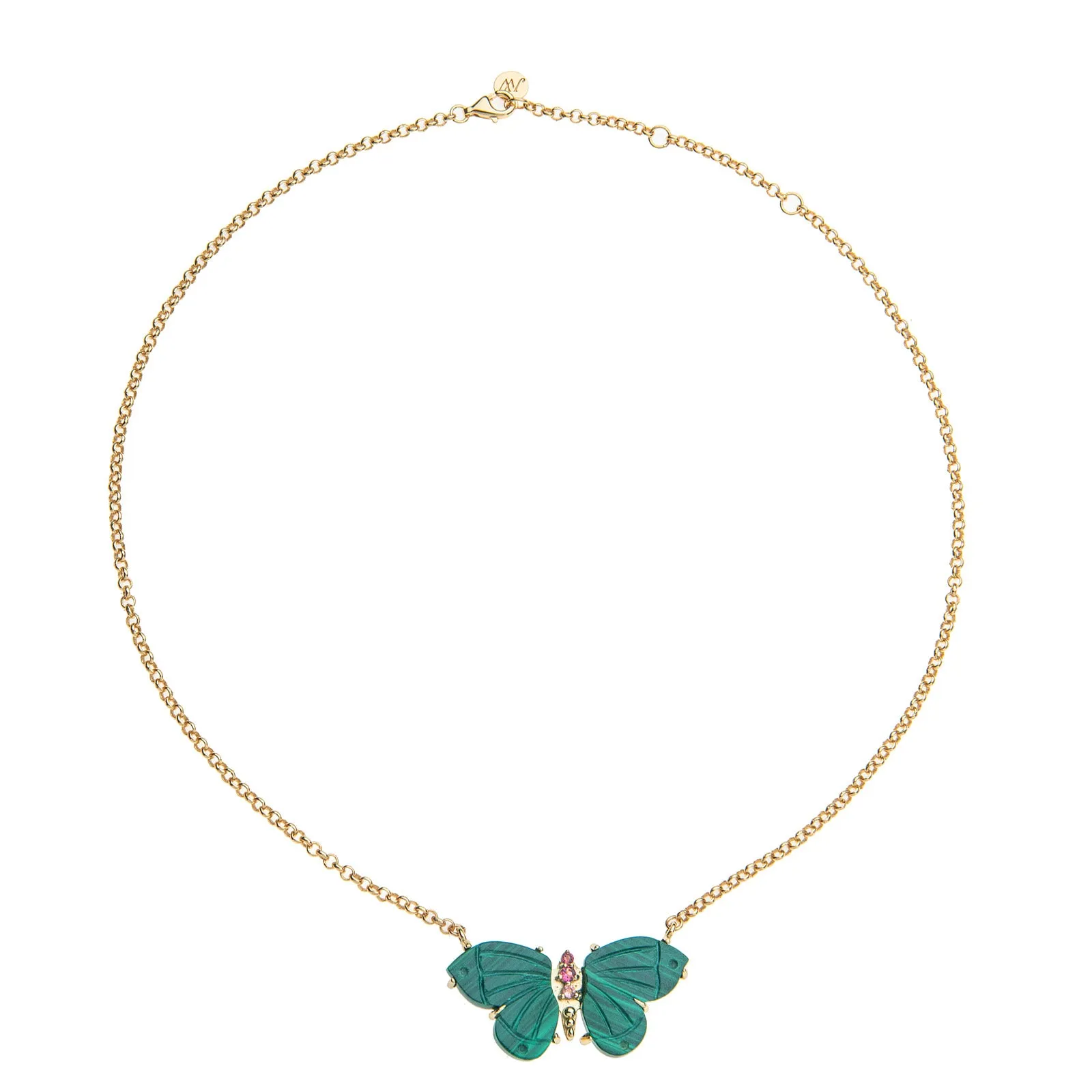 FREEDOM Stone Butterfly Necklace in Malachite sold by Jane Win product image thumbnail 2