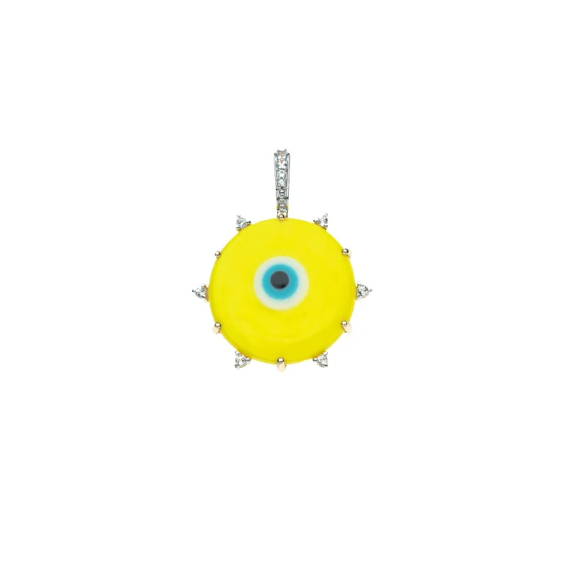 PROTECT Yellow Traveling Eye Pendant in Solid Gold SALE made by Jane Win