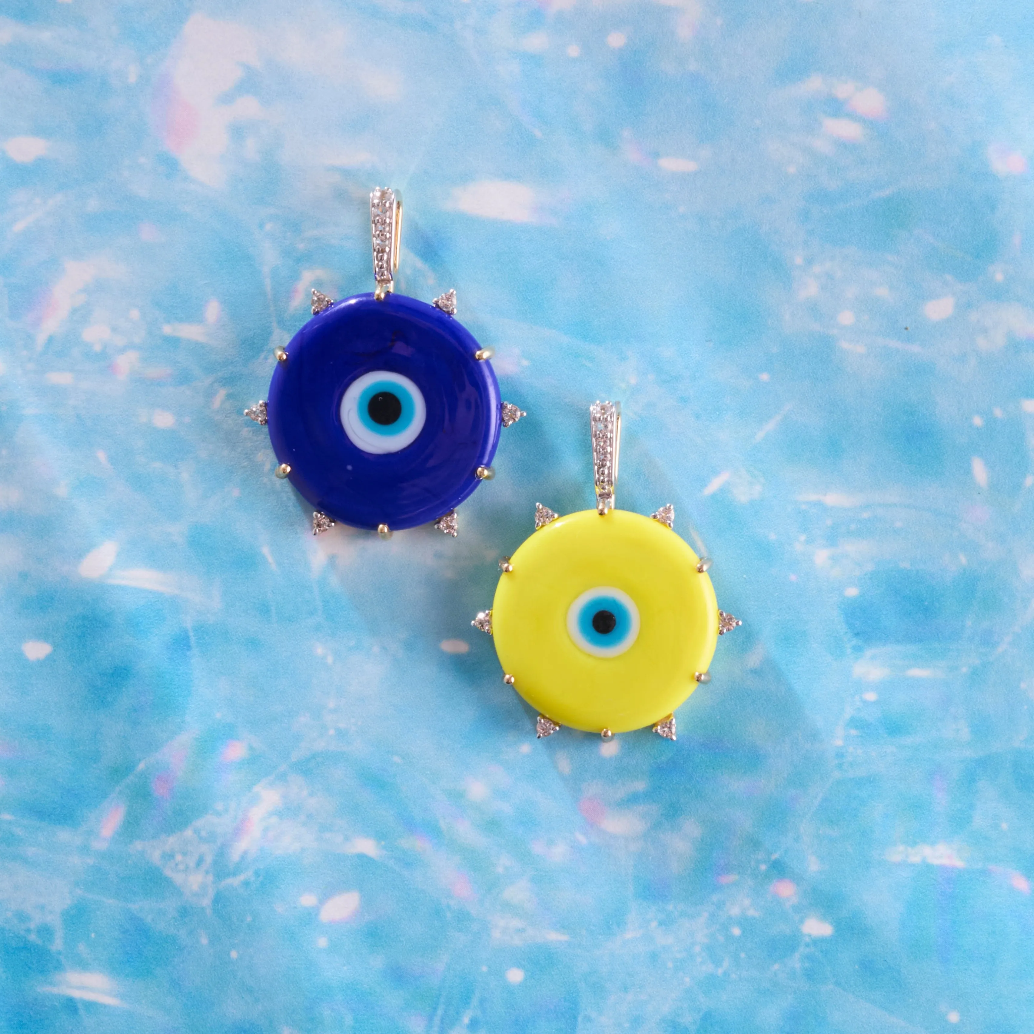 PROTECT Blue Traveling Eye Pendant in Solid Gold sold by Jane Win product image thumbnail 4