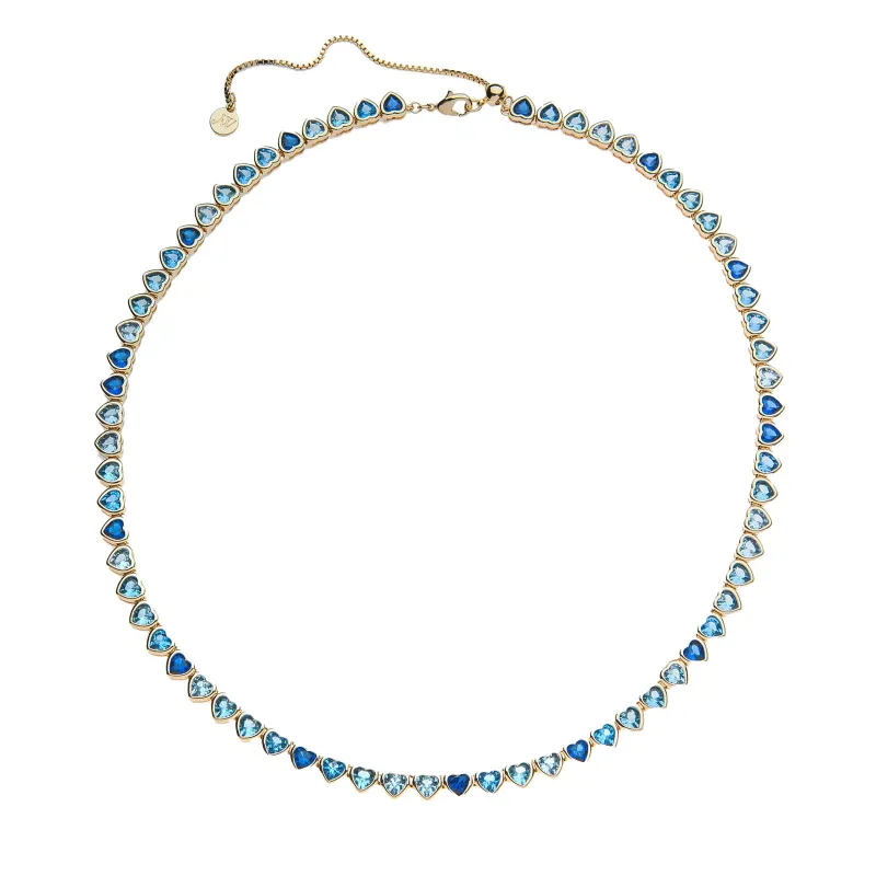 Made from LOVE Tennis Necklace in Ocean Blue Ombre SALE made by Jane Win