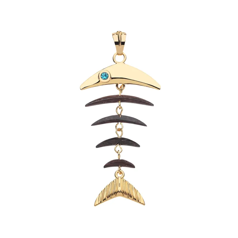 STRONG Wood Fishbone Pendant made by Jane Win