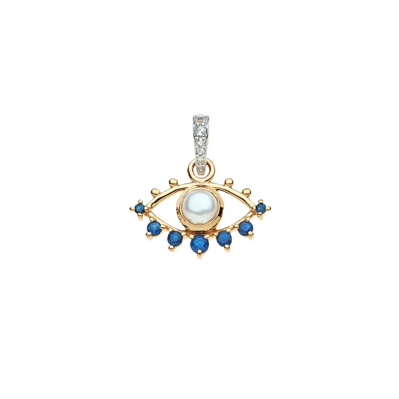 PROTECT Evil Eye Charm in Solid Gold made by Jane Win