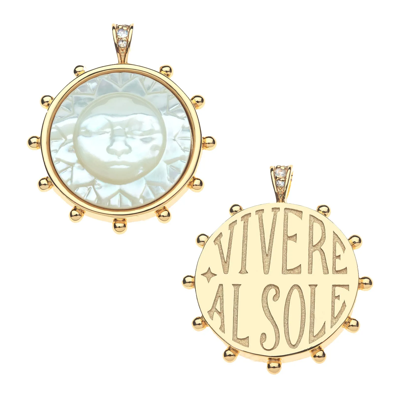 STRONG Ever Shining Sun Carved Stone Pendant sold by Jane Win product image thumbnail 2