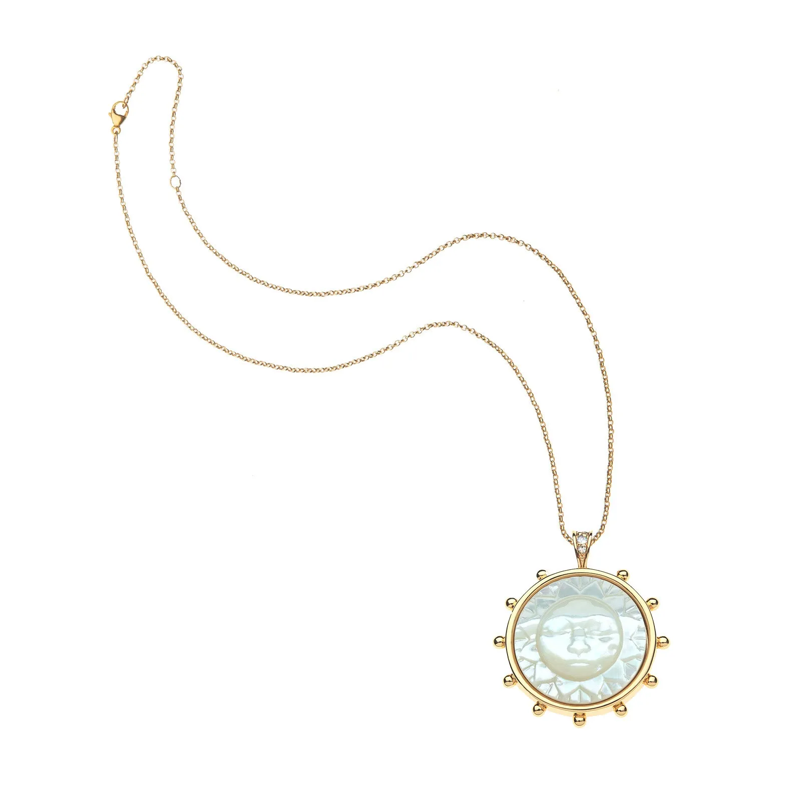 STRONG Ever Shining Sun Carved Stone Pendant sold by Jane Win product image thumbnail 4