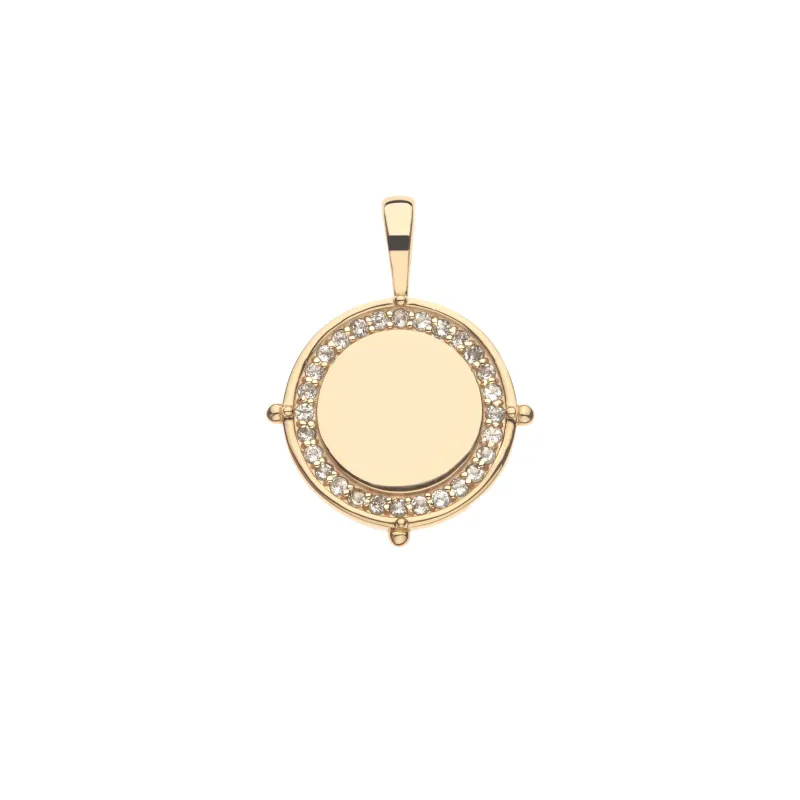 Bridal Collection: Embellished Personalized Petite Coin Pendant made by Jane Win
