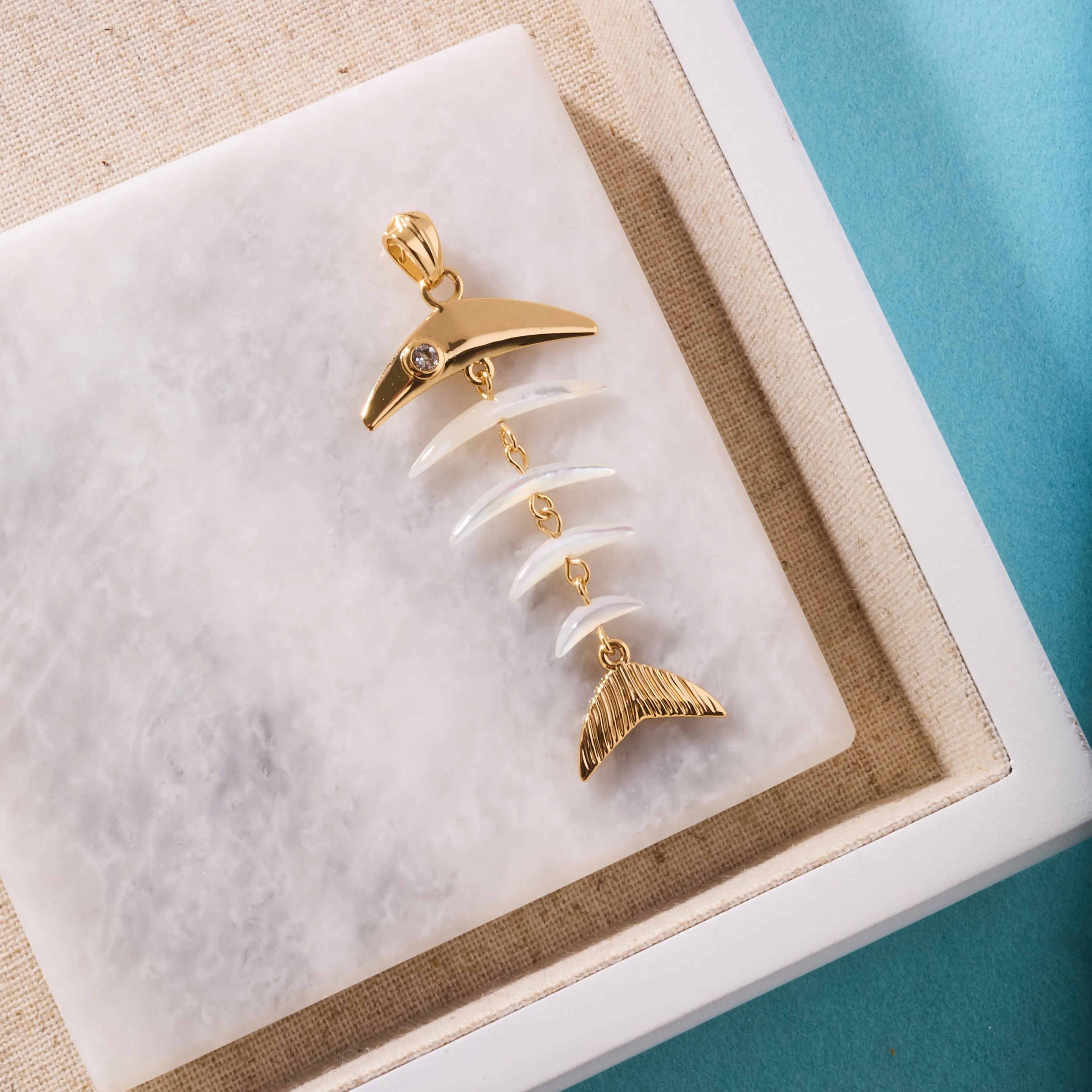 STRONG Mother of Pearl Fishbone Pendant sold by Jane Win product image thumbnail 4