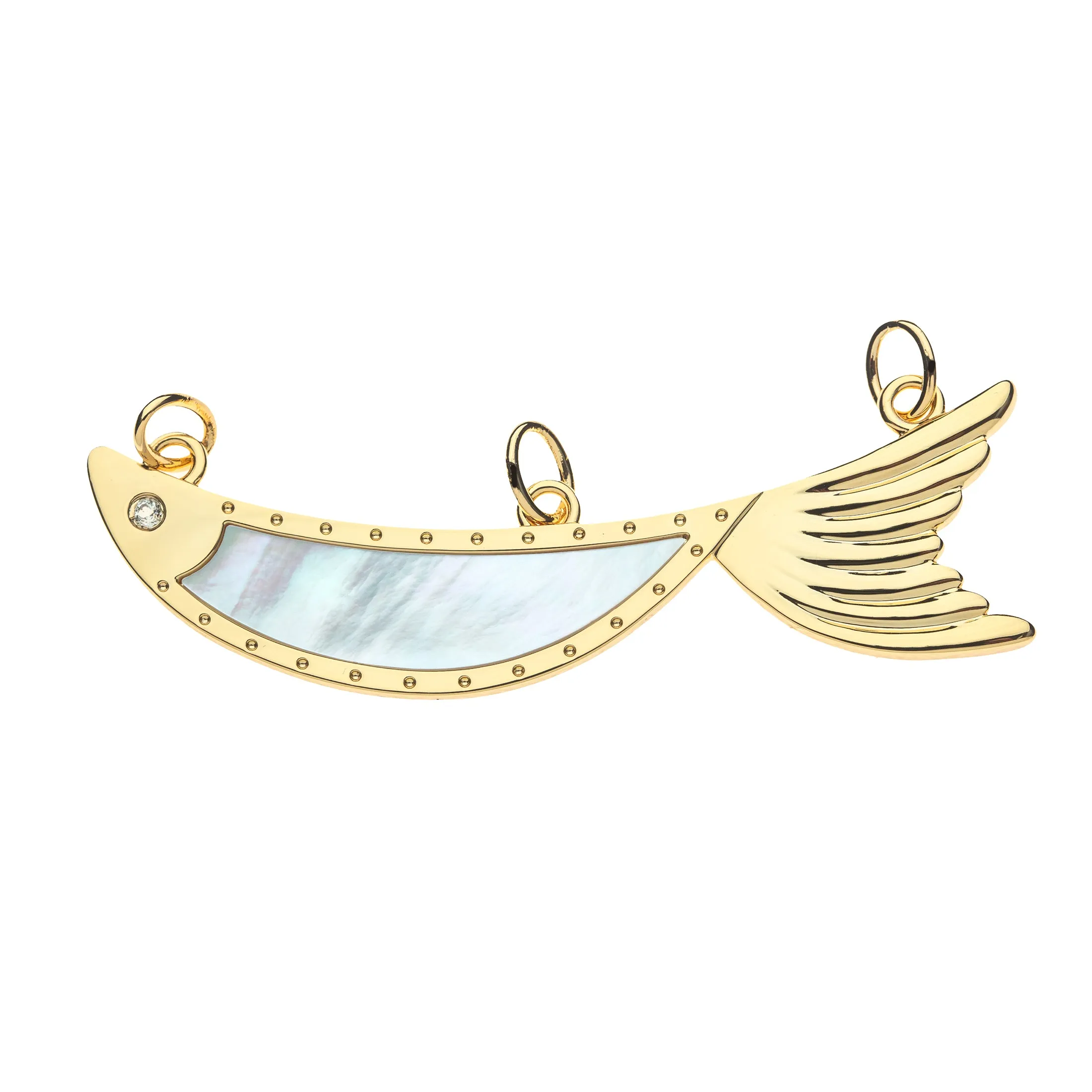 STRONG Keep Swimming Fish Pendant Necklace in Mother of Pearl sold by Jane Win product image thumbnail 4
