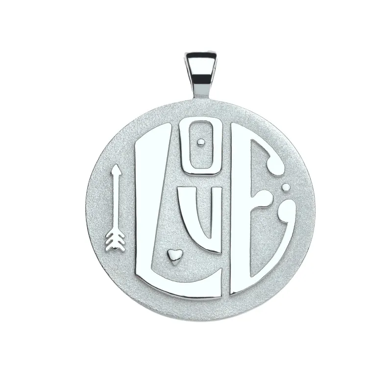 Jumbo LOVE Pendant in Silver made by Jane Win