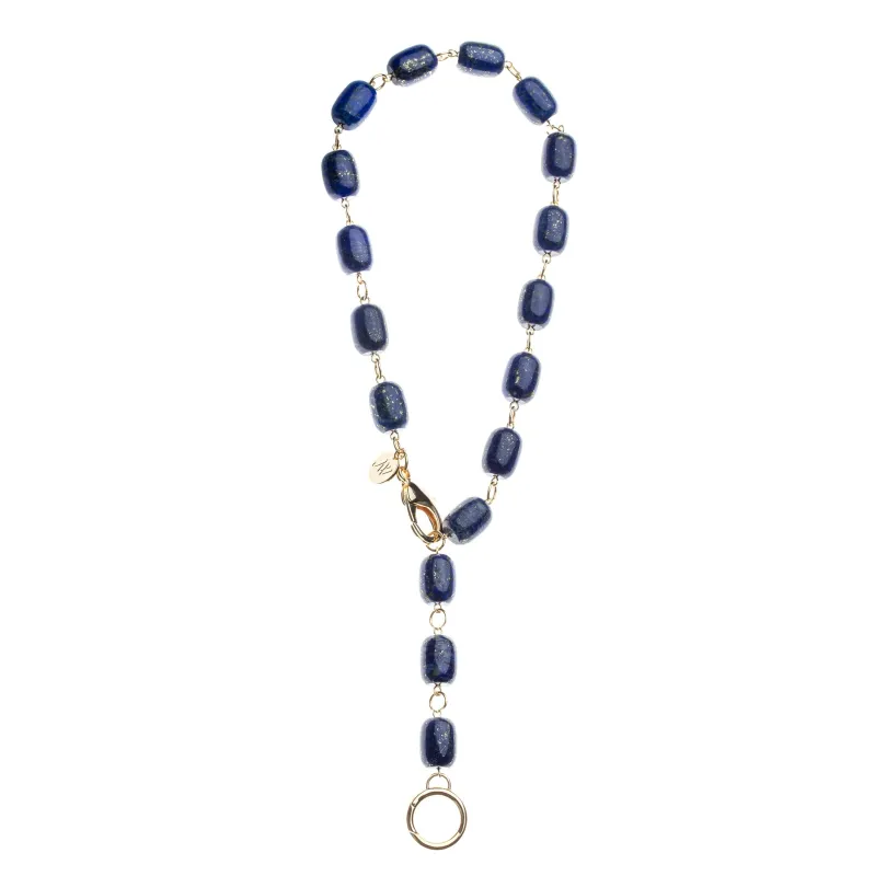 Chunky Lapis Lariat Necklace made by Jane Win