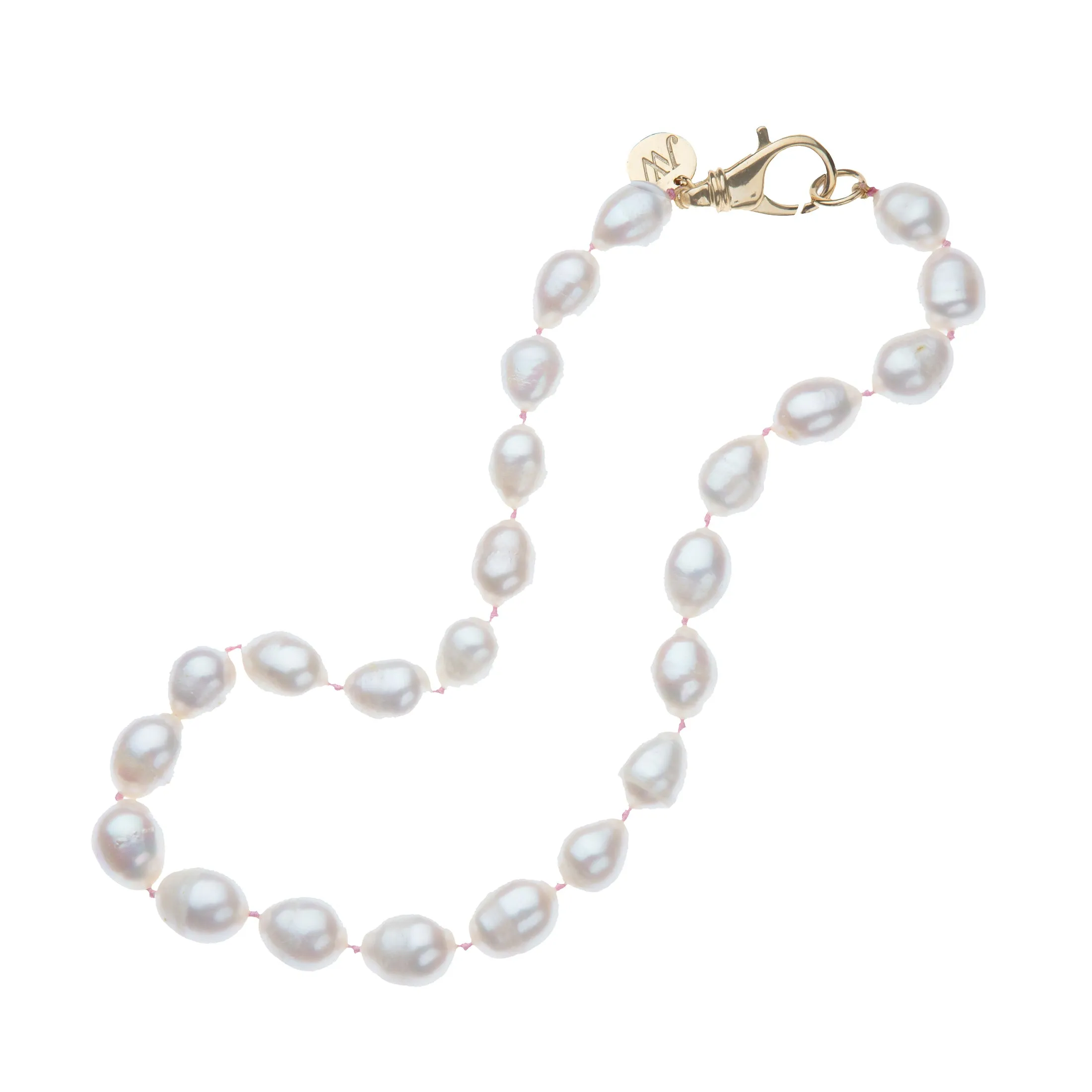 White Pearl Knotted Beaded Necklace sold by Jane Win