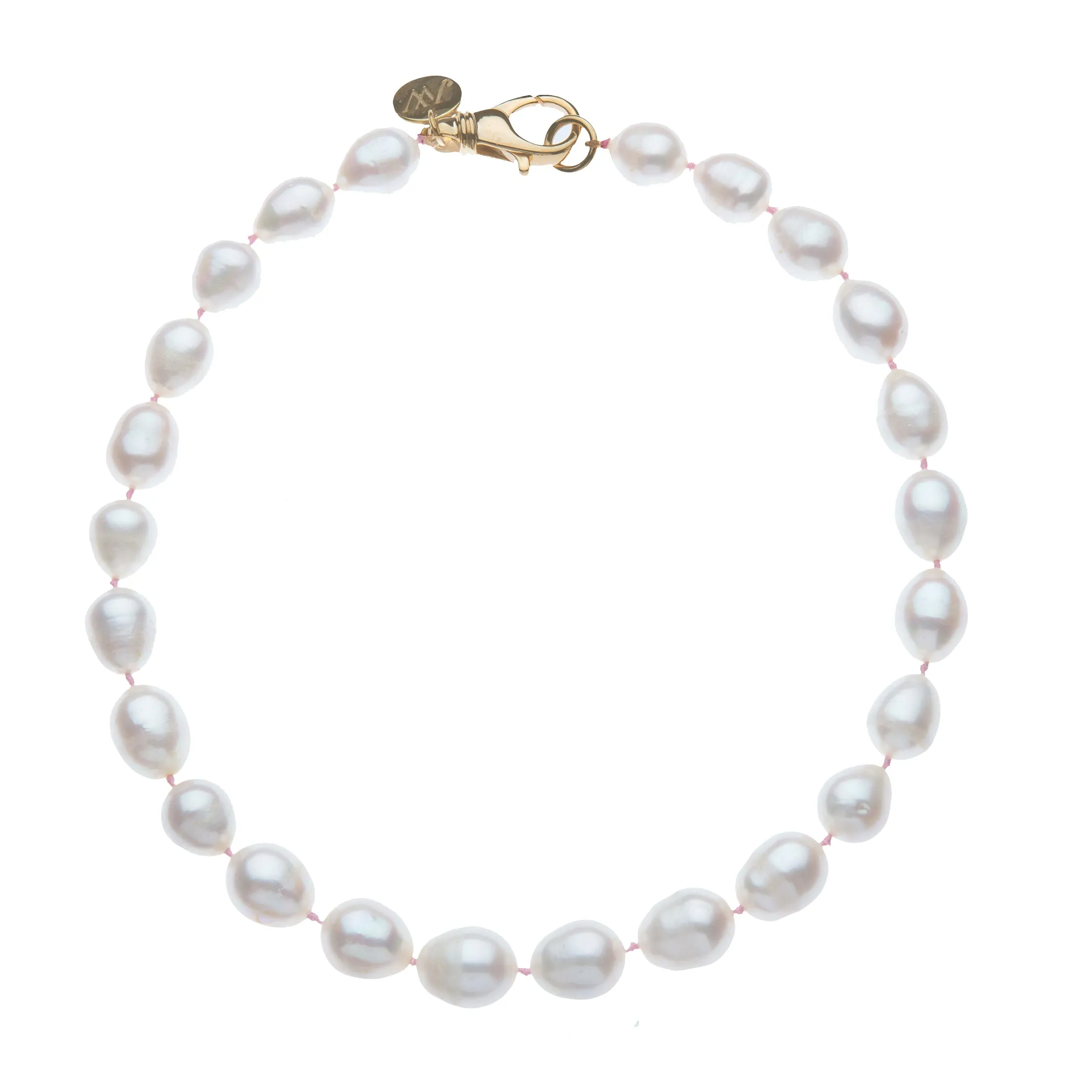 White Pearl Knotted Beaded Necklace sold by Jane Win product image thumbnail 3