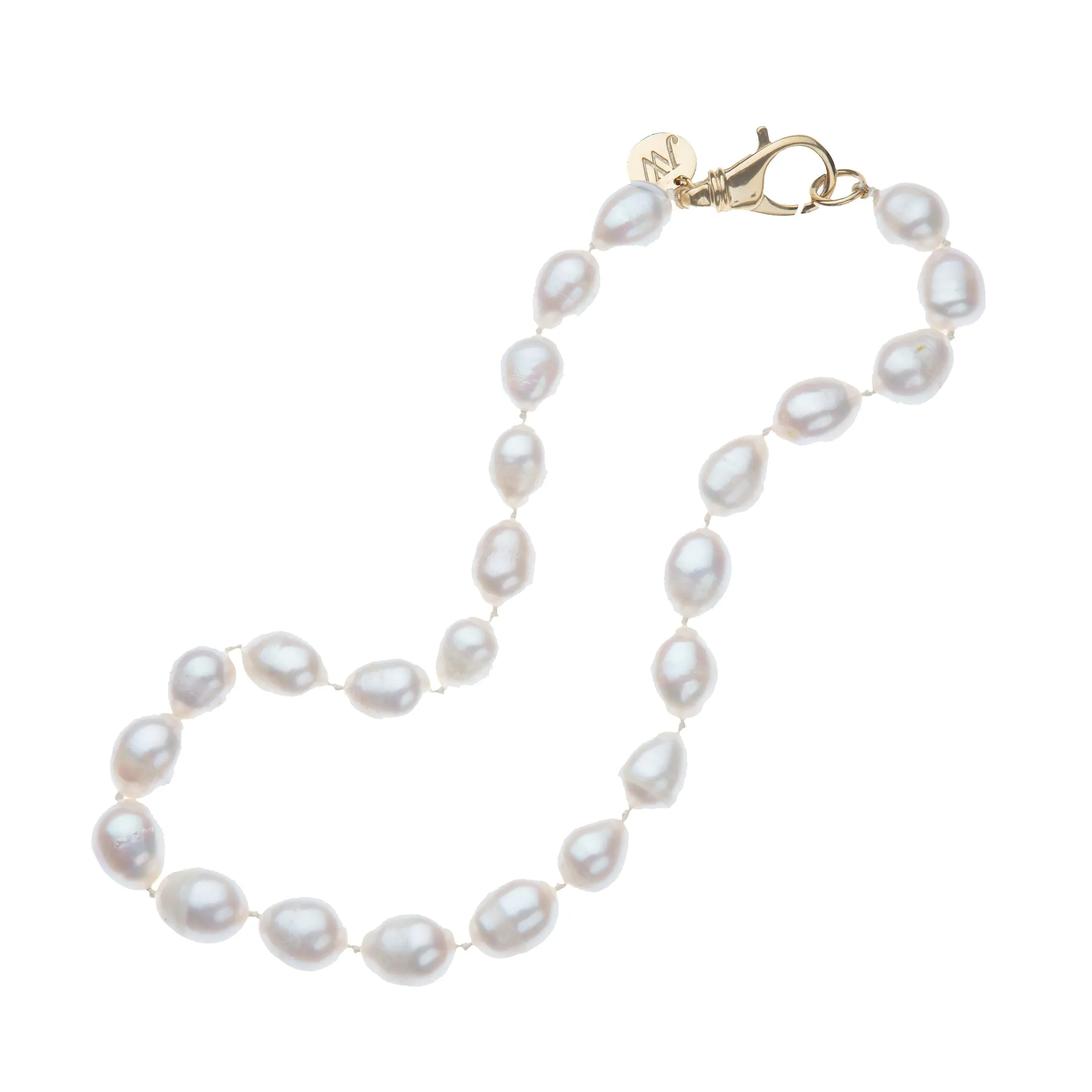 White Pearl Knotted Beaded Necklace sold by Jane Win product image thumbnail 4