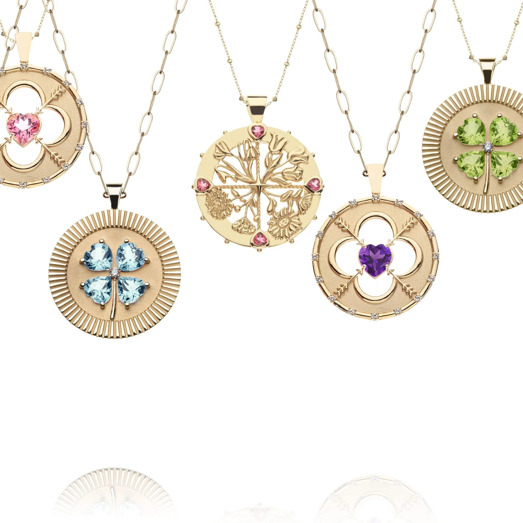 HOPE 14k Pink Tourmaline Coin Pendant sold by Jane Win product image thumbnail 4