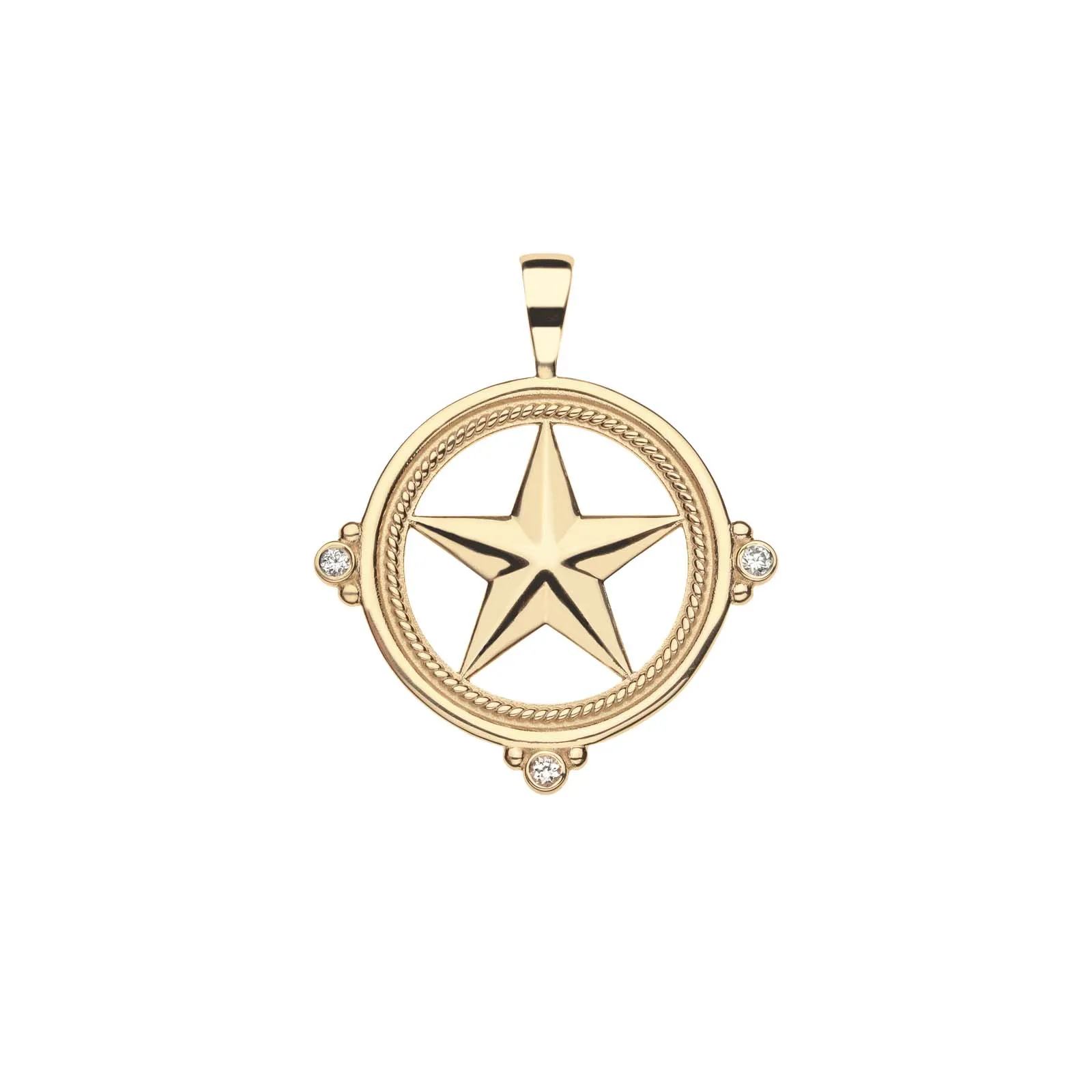 TEXAS JW Star Cutout Pendant in Solid Gold sold by Jane Win