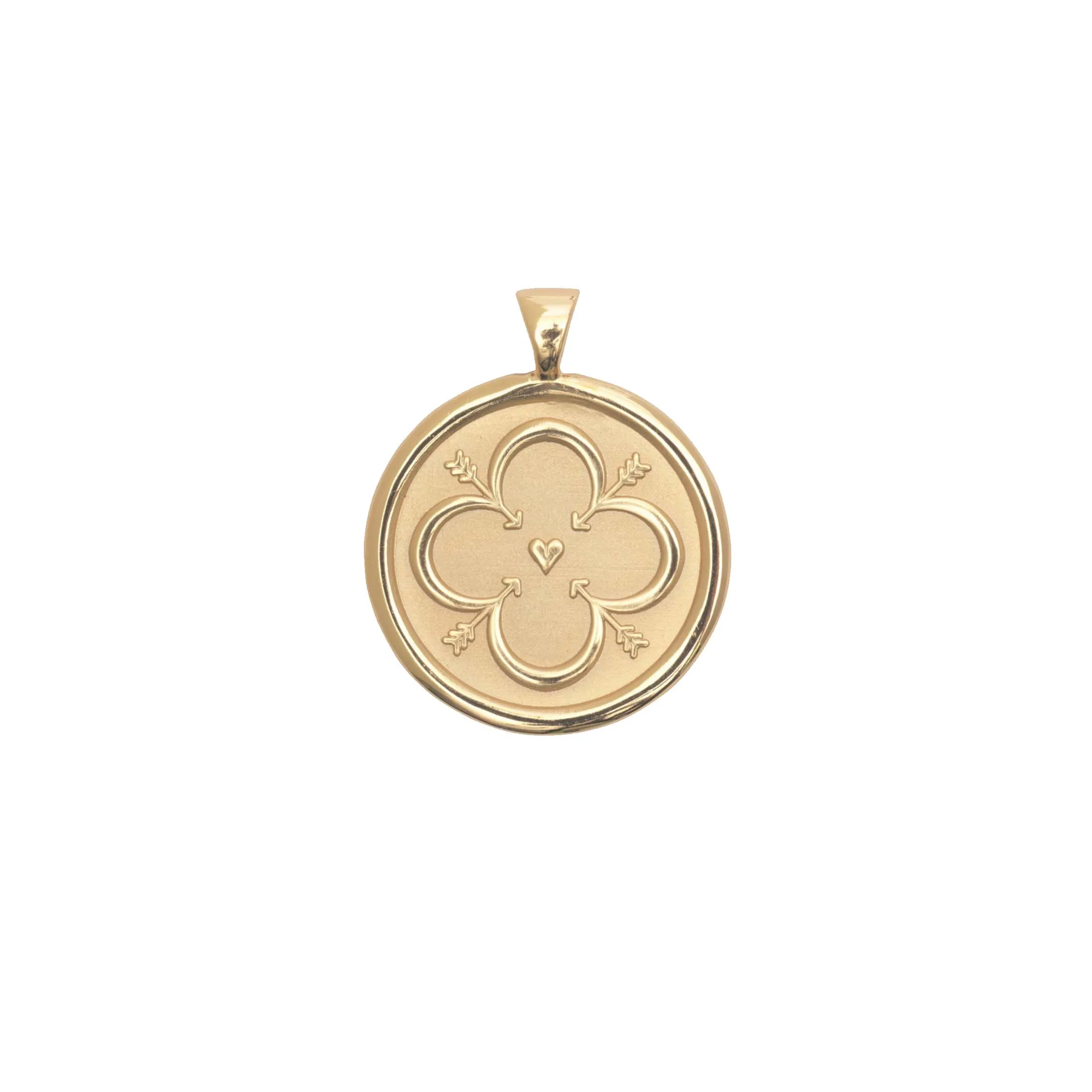 LOVE JW Small Pendant Coin in Solid Gold sold by Jane Win