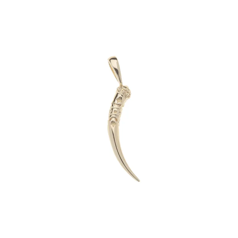 PROTECT JW Small Tusk Pendant in Solid Gold sold by Jane Win