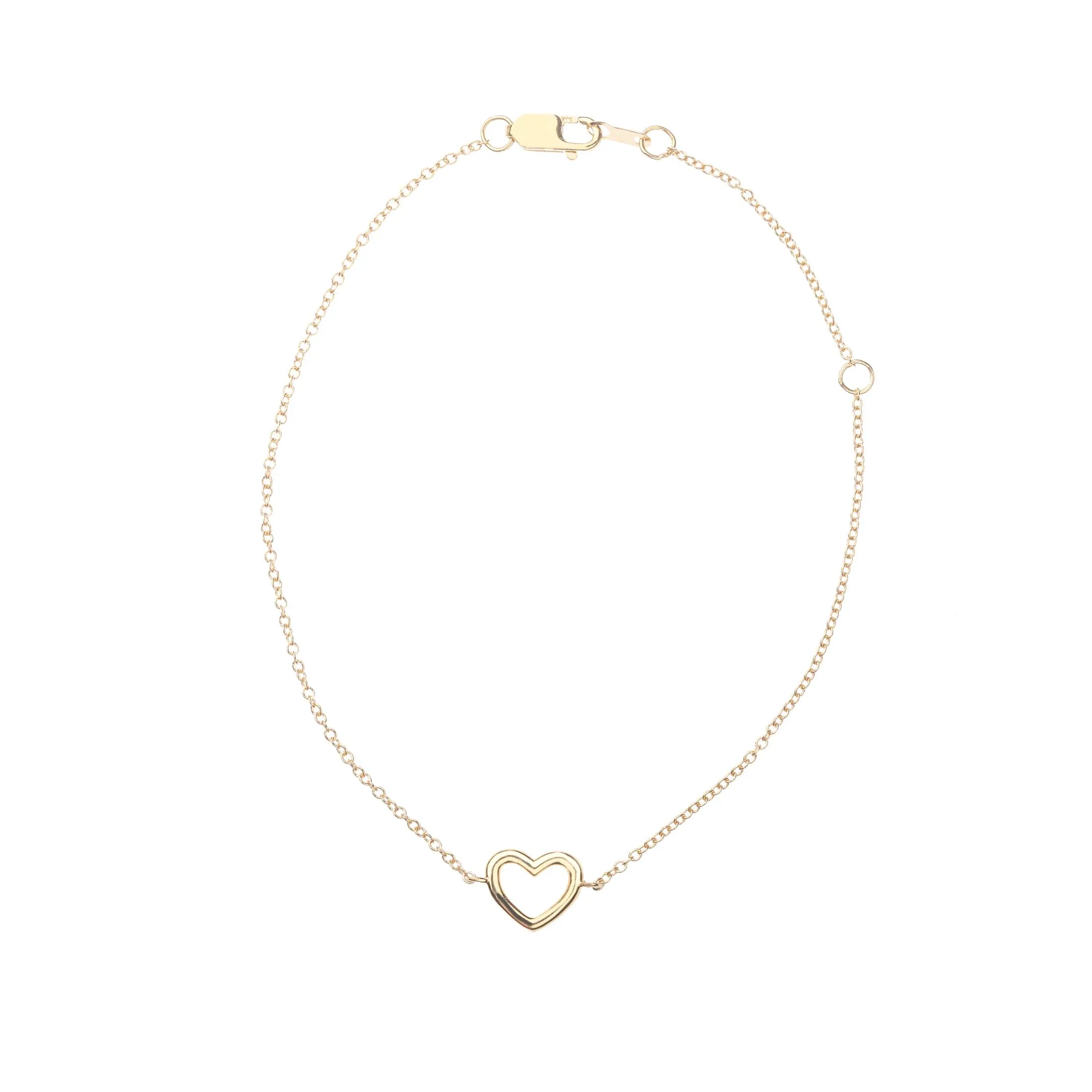 LOVE Open Heart Delicate Bracelet in 14k sold by Jane Win