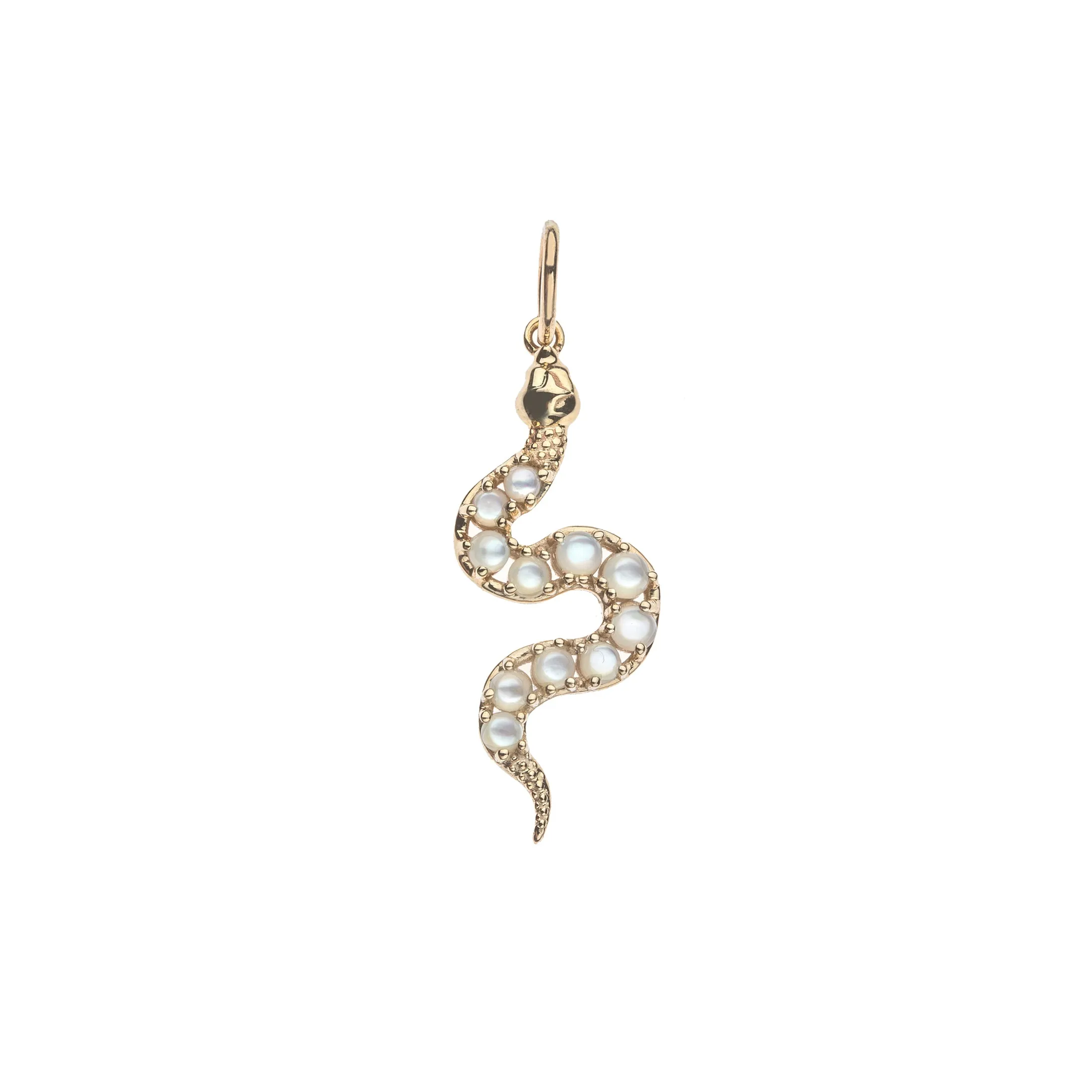 PROTECT Mother of Pearl Snake Pendant in Solid Gold sold by Jane Win