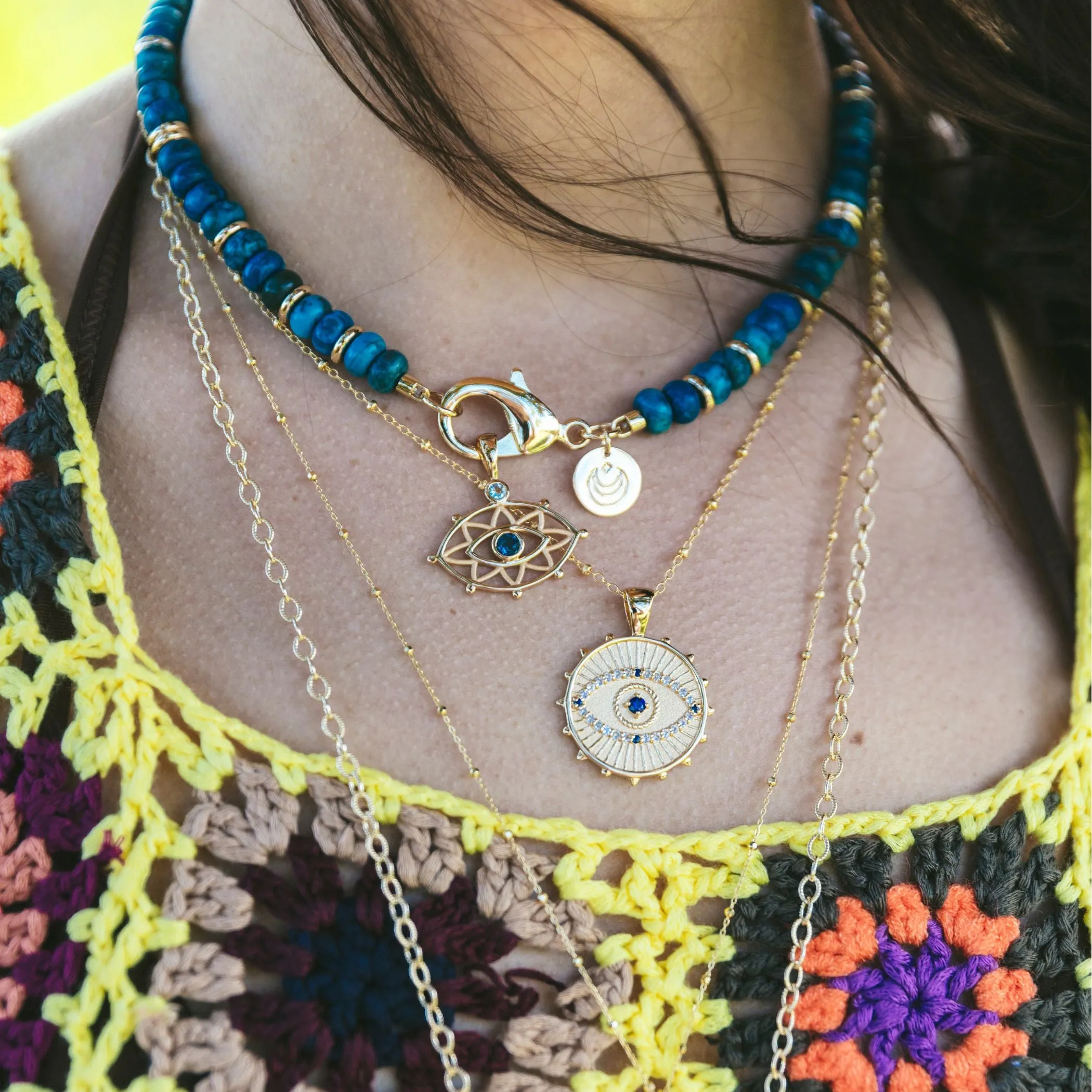 Gumdrop Beaded Necklace in Dark Turquoise sold by Jane Win product image thumbnail 2