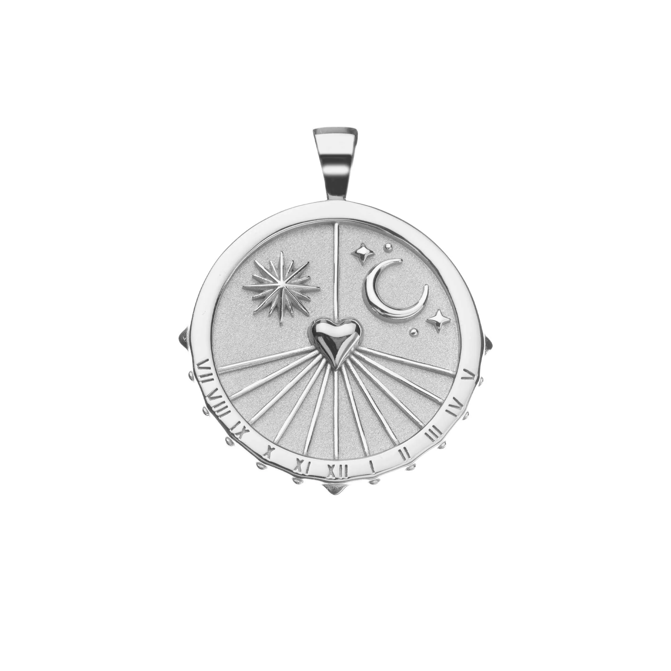 FOREVER Sundial Pendant Coin in Silver sold by Jane Win