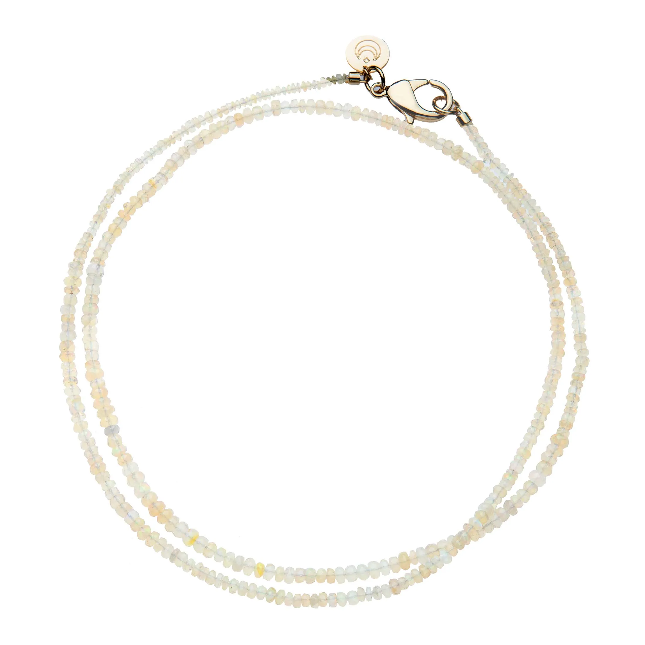 Double Wrap Diamond Cut Beaded Necklace in Opal sold by Jane Win
