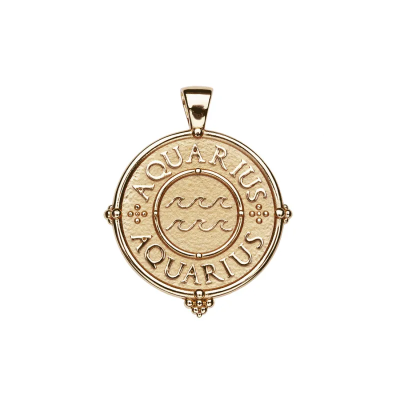AQUARIUS JW Zodiac Pendant Coin - Jan 20 - Feb 18 sold by Jane Win