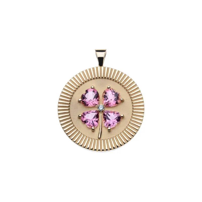 LUCKY 14k Pink Tourmaline Coin Pendant sold by Jane Win