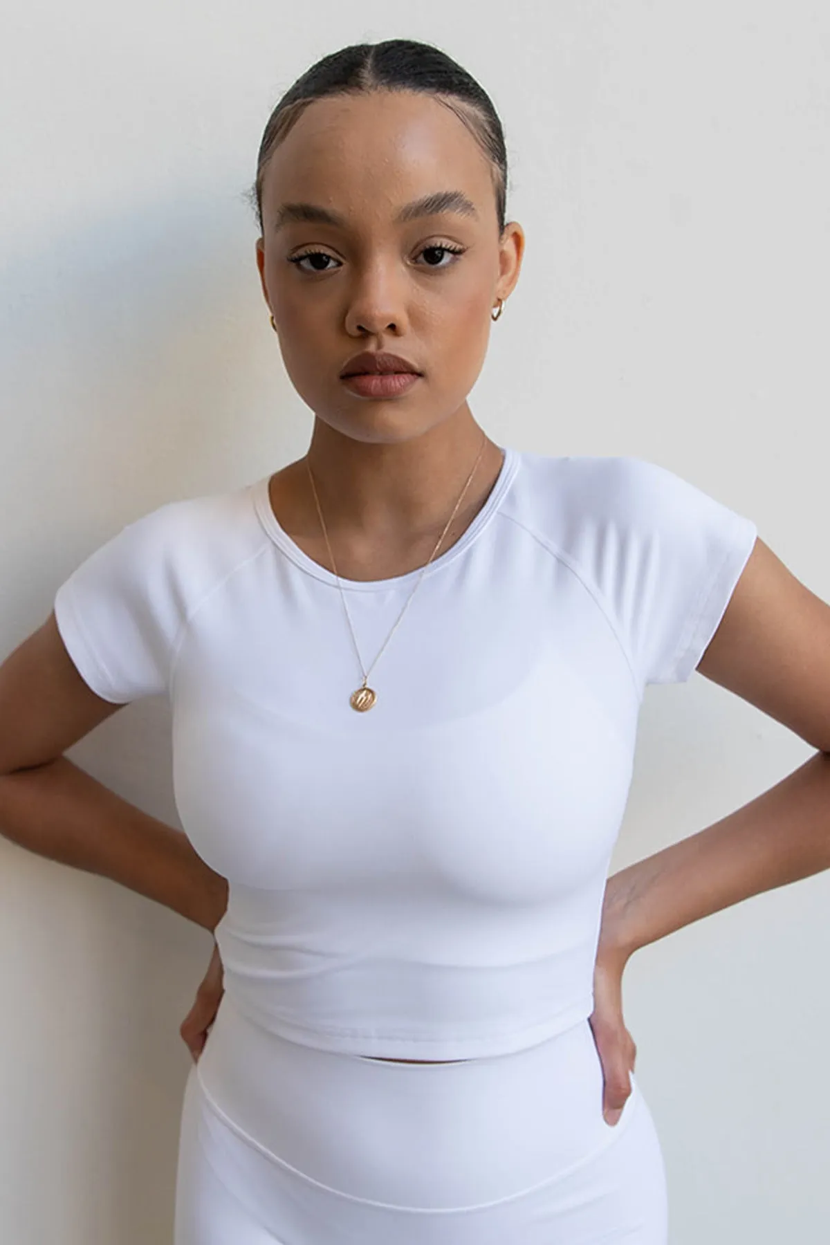 CLASSIC FIT CROPPED TEE - WHITE sold by Azur Fit product image thumbnail 2