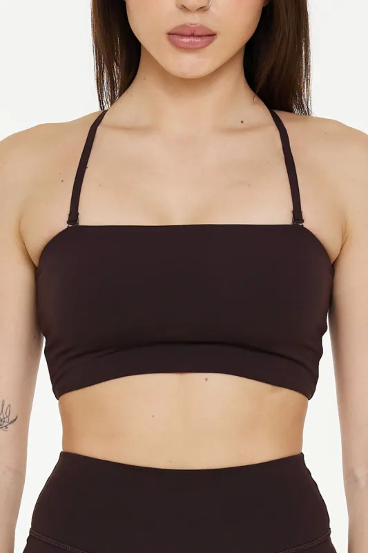 CLASSIC FIT BANDEAU BRA - BLACK COFFEE sold by Azur Fit