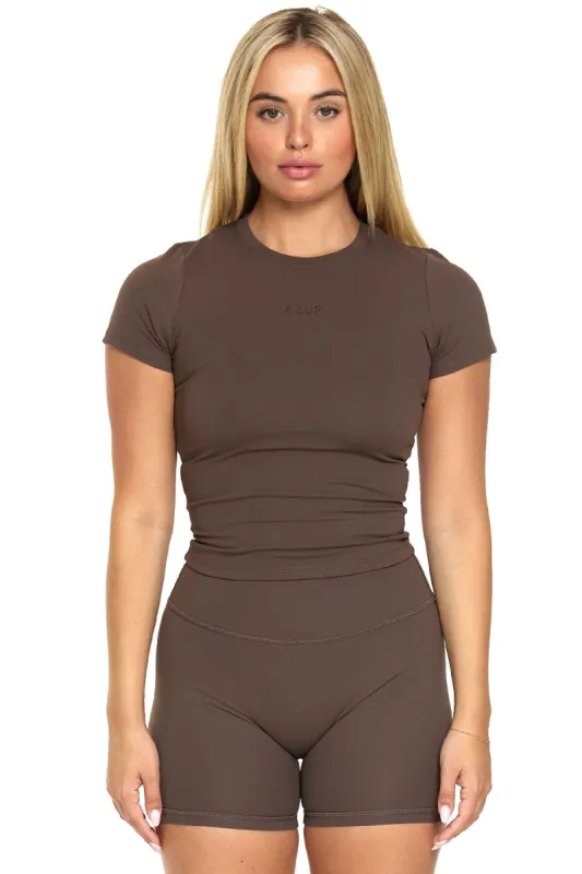 CLASSIC FIT TEE - WALNUT sold by Azur Fit