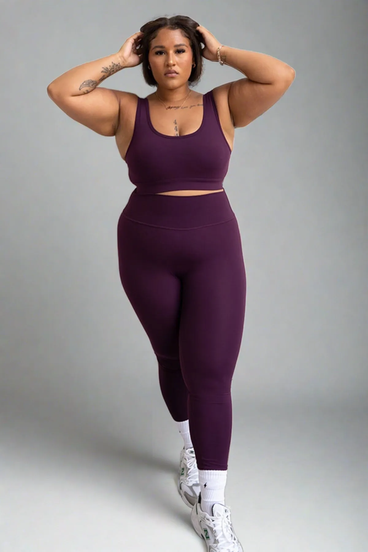 CLASSIC FIT LEGGINGS - GRAPE sold by Azur Fit product image thumbnail 4